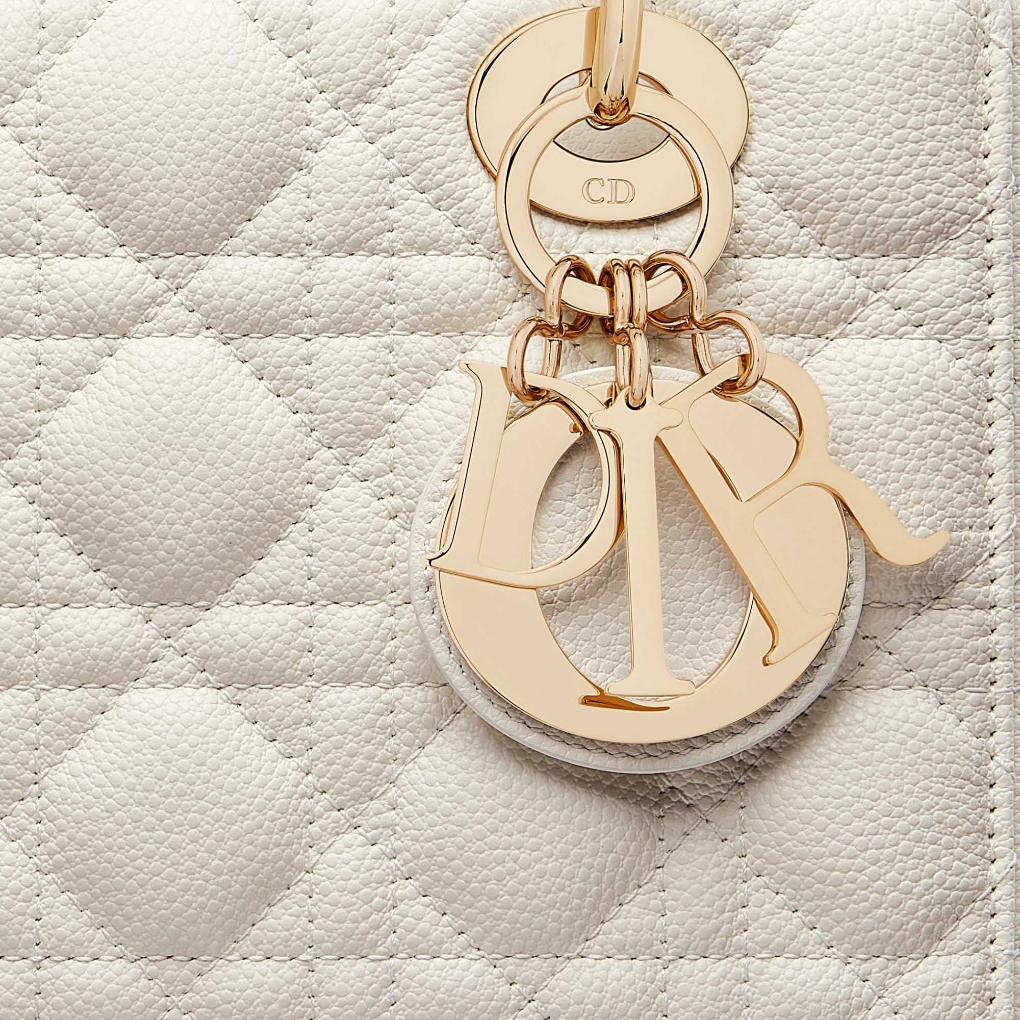 Small Lady Dior Bag Latte Cannage Grained Calfskin E09