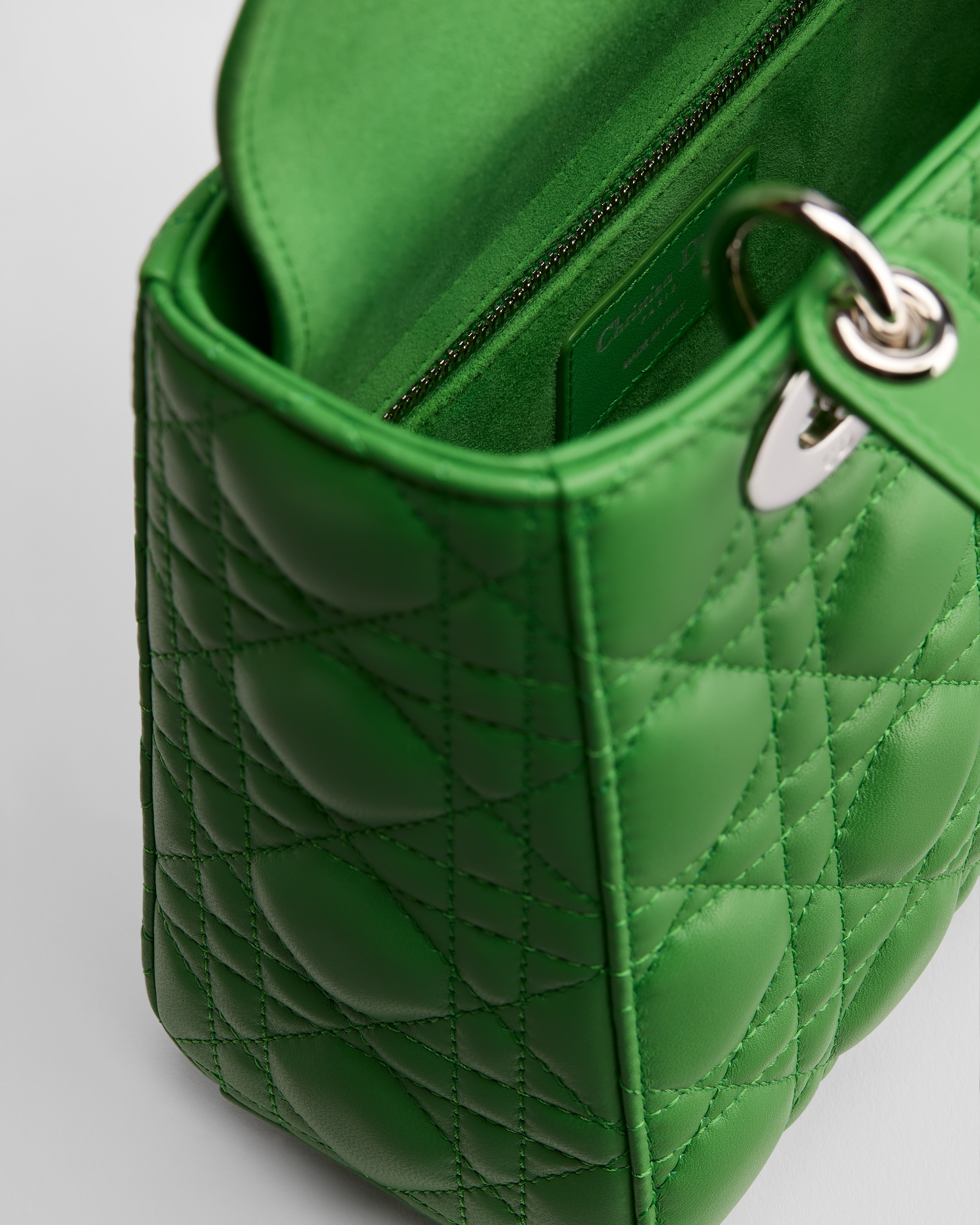 Sac Lady Dior Small à bandoulière Cuir d'agneau Cannage Clover Lucky Green E10