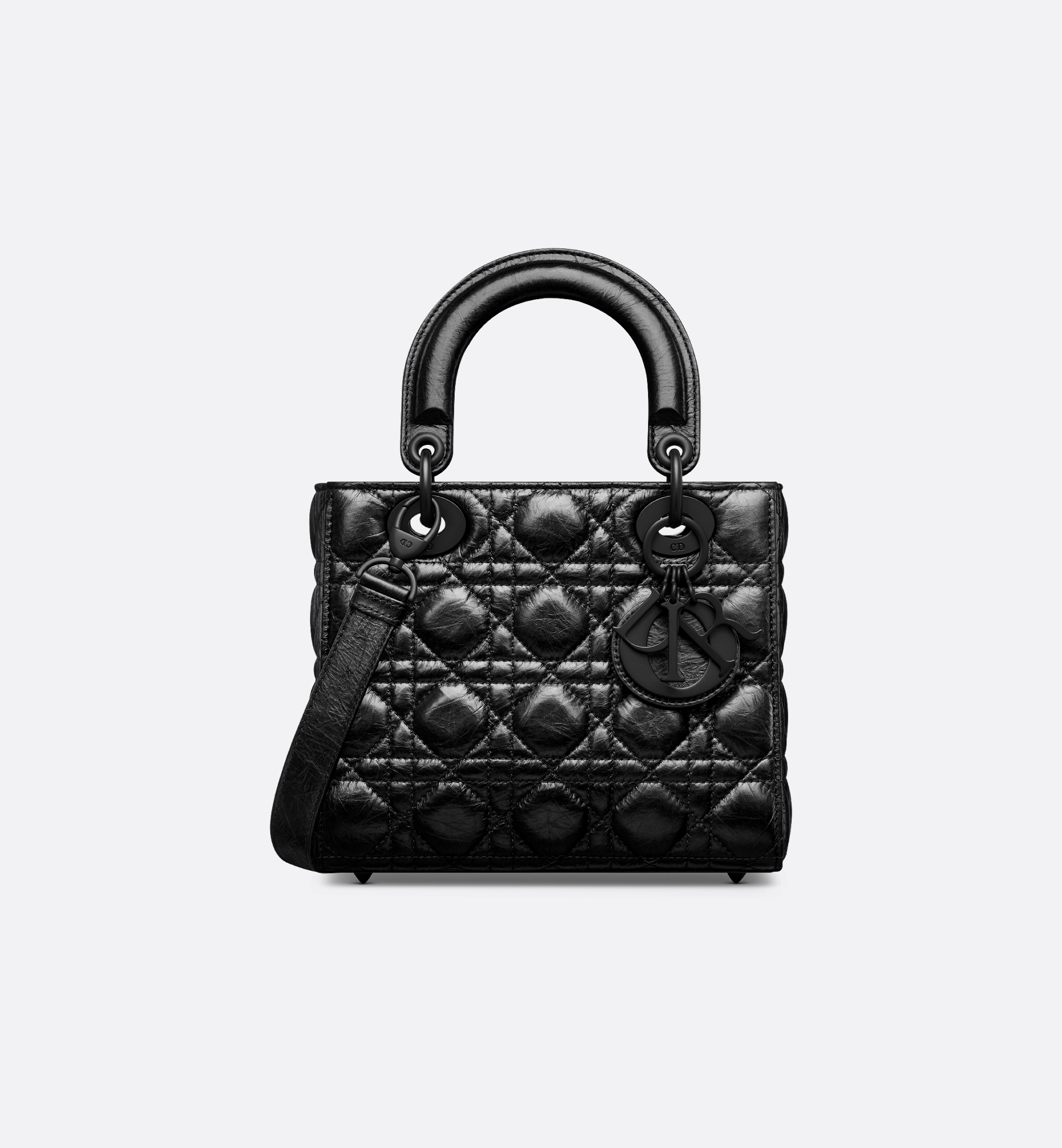Small Lady Dior Bag Black Crinkled Cannage Calfskin | DIOR Small Lady Dior Bag Black Crinkled Cannage Calfskin | DIOR