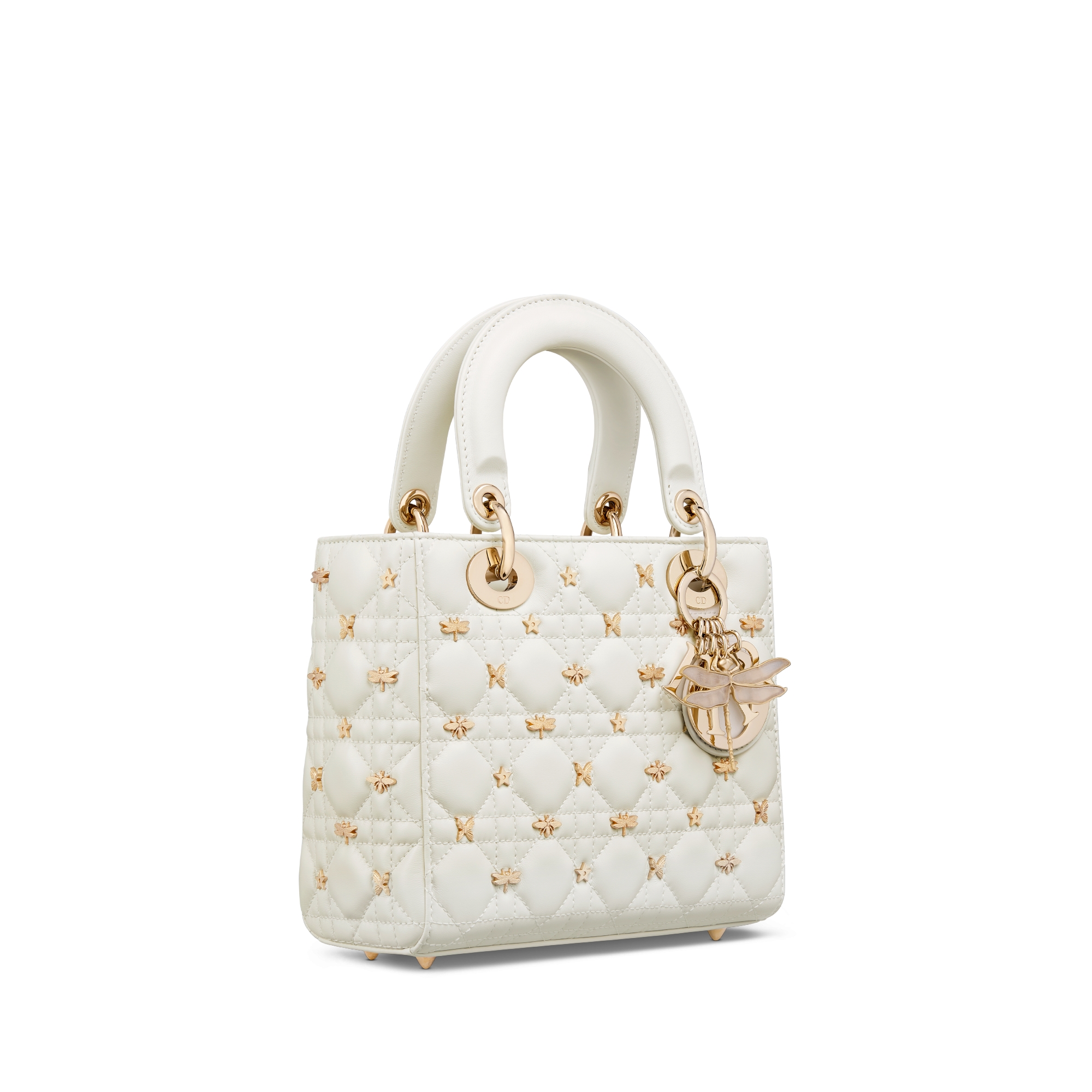 Small Lady Dior My ABCDior Bag Latte Cannage Lambskin with Gold-Finish ...
