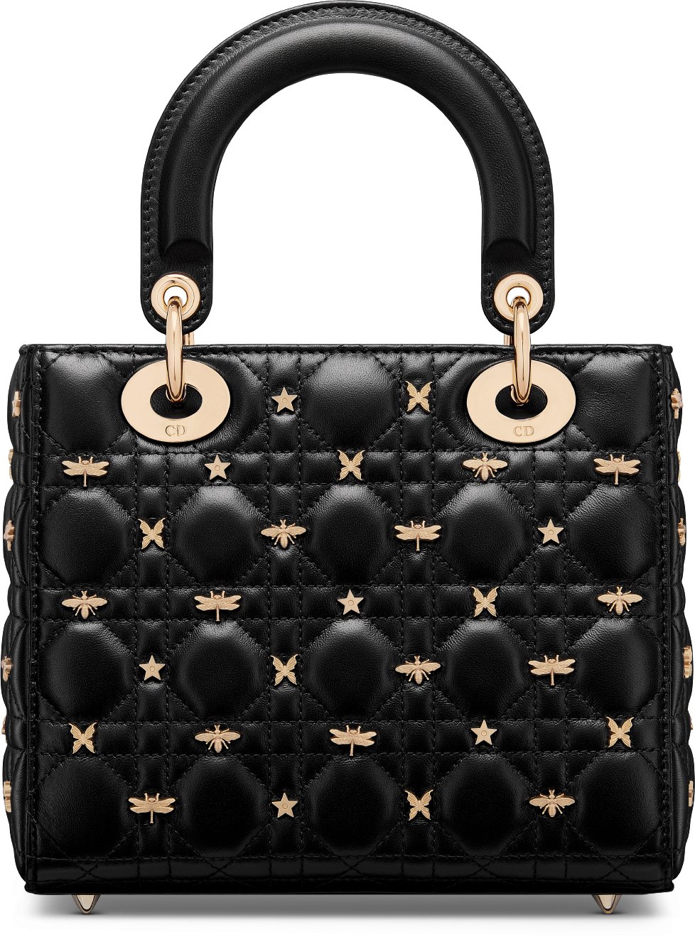 Small Lady Dior My ABCDior Bag Black Cannage Lambskin with Gold-Finish  Dragonfly Studs | DIOR