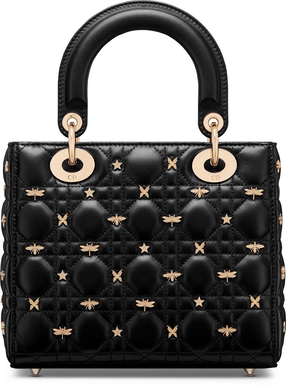 Small Lady Dior My ABCDior Bag Black Cannage Lambskin with Gold Finish Dragonfly Studs DIOR