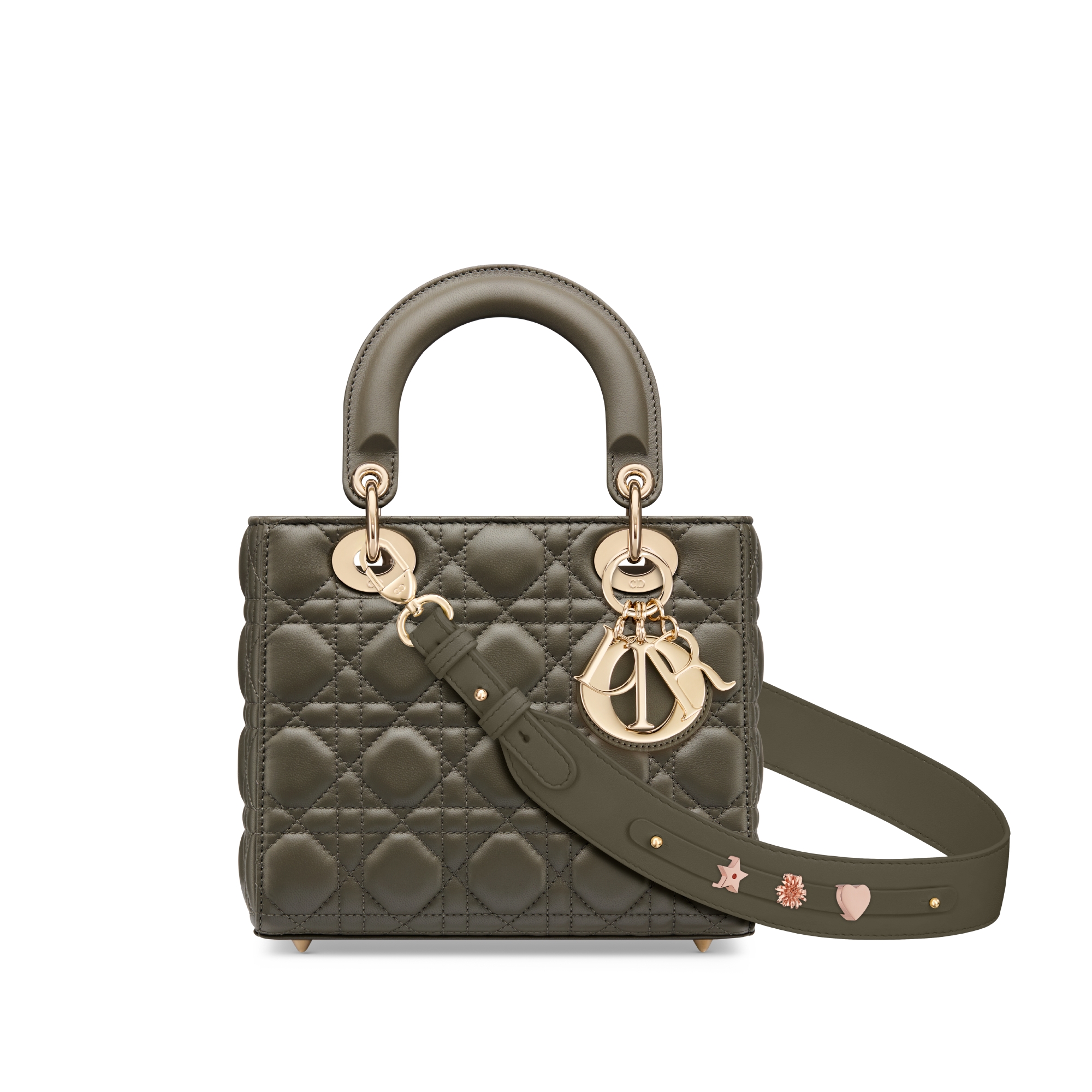 Small Lady Dior My ABCDior Bag Olive Taupe Cannage Lambskin E01
