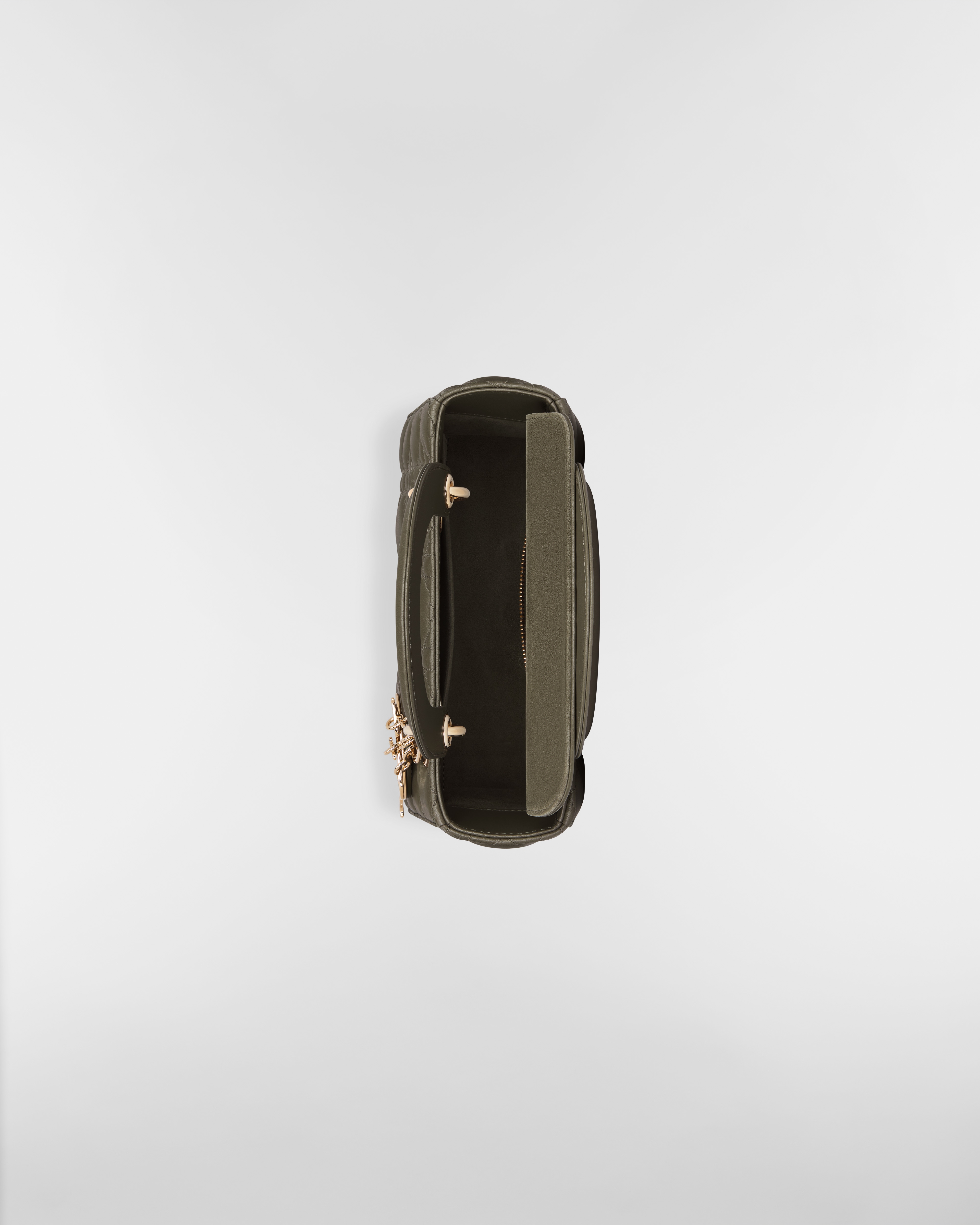 Kleine Lady Dior My ABCDior Tasche Cannage Lammleder in Olivtaupe E06