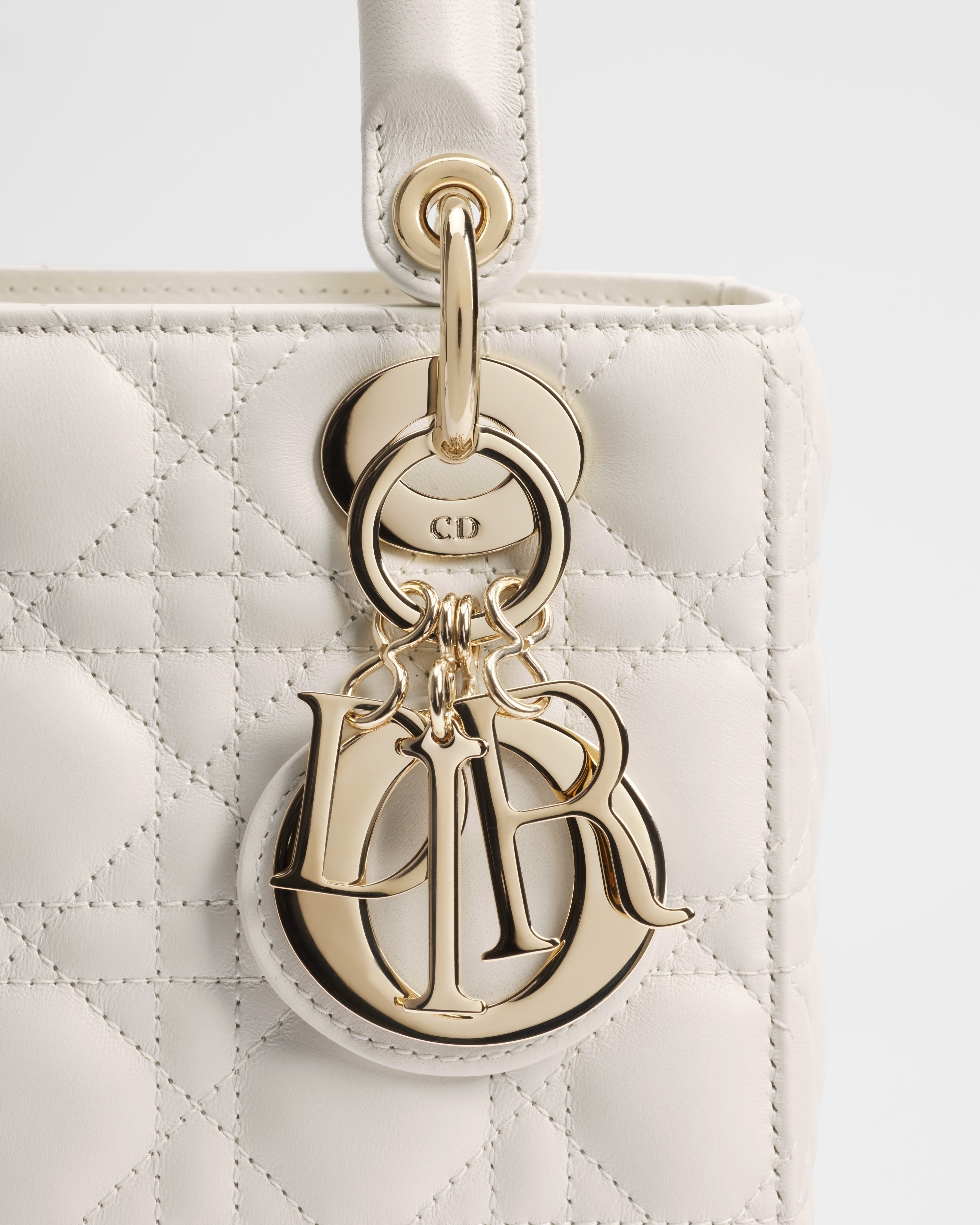 Small Lady Dior My ABCDior Bag Latte Cannage Lambskin E09