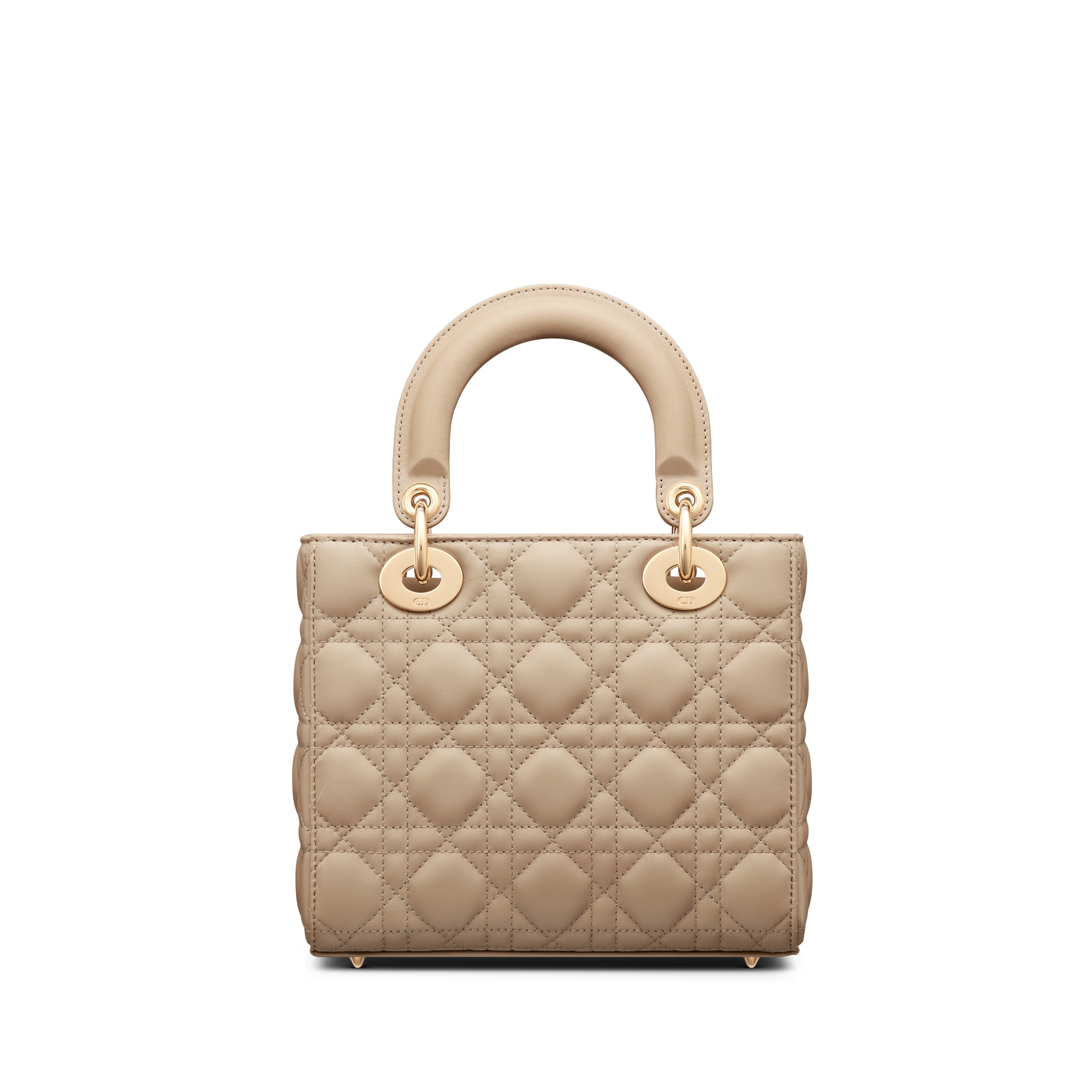 Bolsa Lady Dior My ABCDior pequena Pele de cordeiro Cannage bege-areia E08