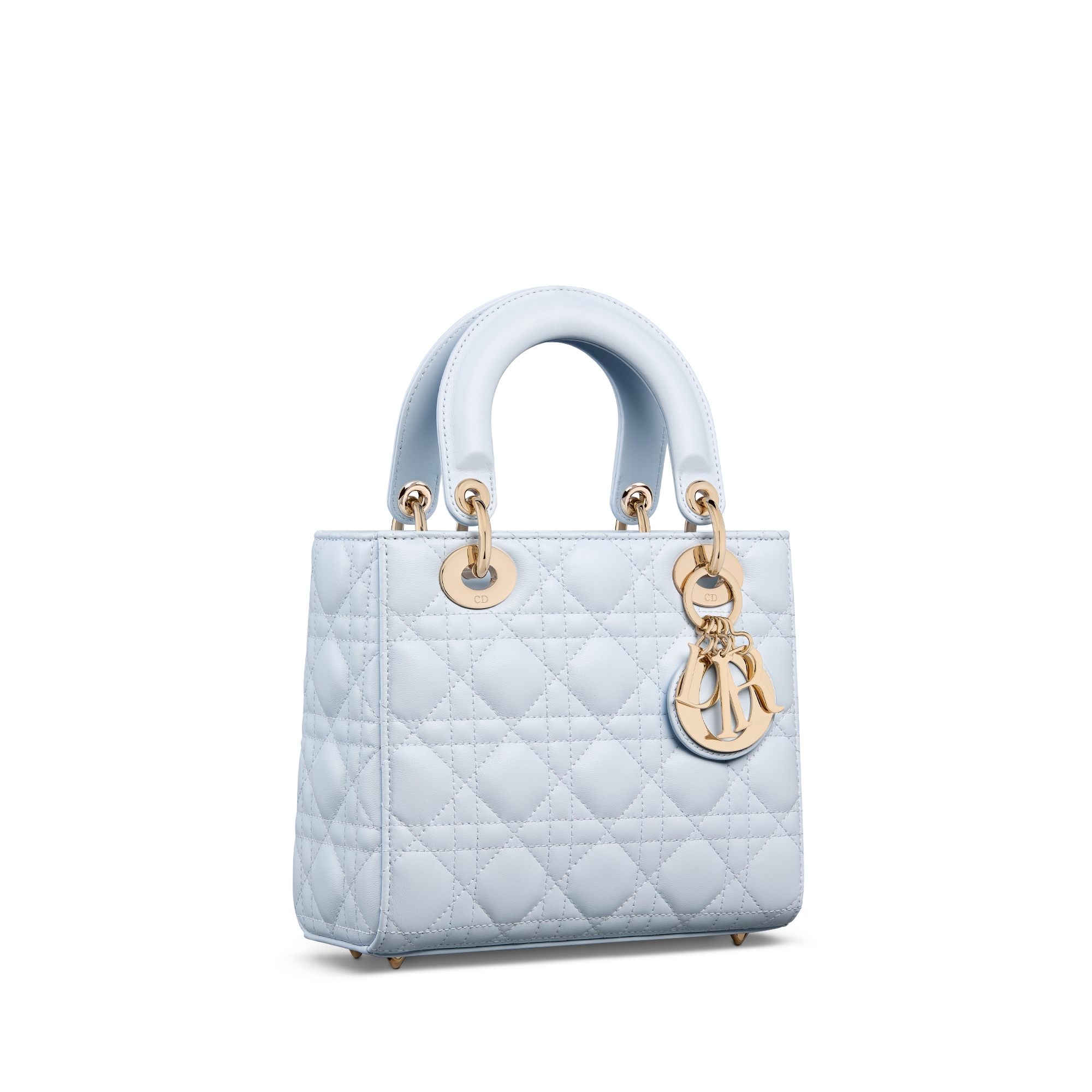 Small Lady Dior My ABCDior Bag Shirt Blue Cannage Lambskin E03