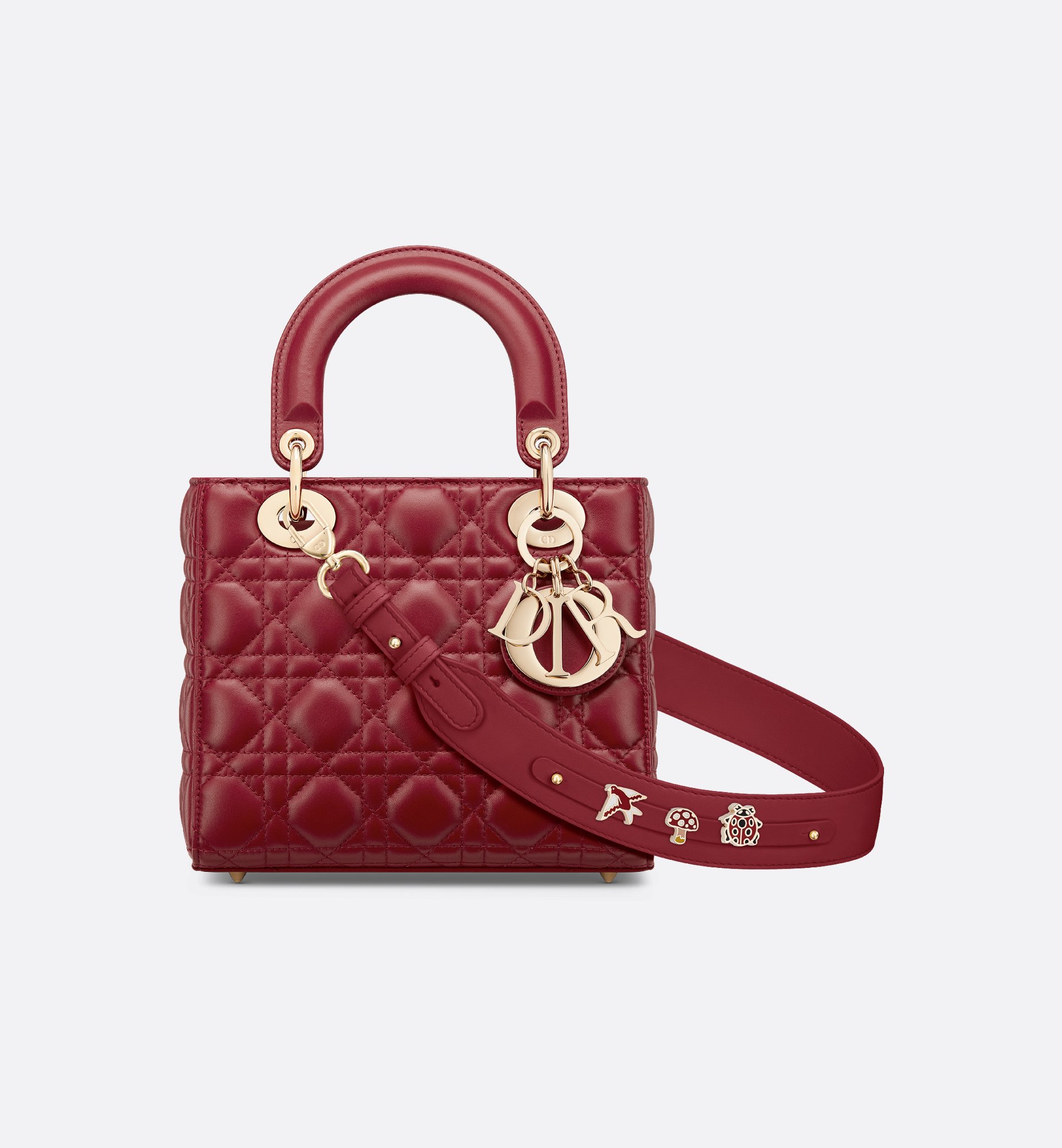 Small Lady Dior My ABCDior Bag Cherry Red Cannage Lambskin DIOR Small Lady Dior My ABCDior Bag Cherry Red Cannage Lambskin DIOR