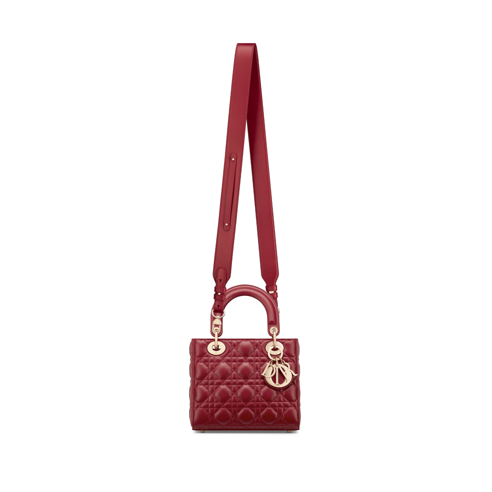 Small Lady Dior My ABCDior Bag Cherry Red Cannage Lambskin E07