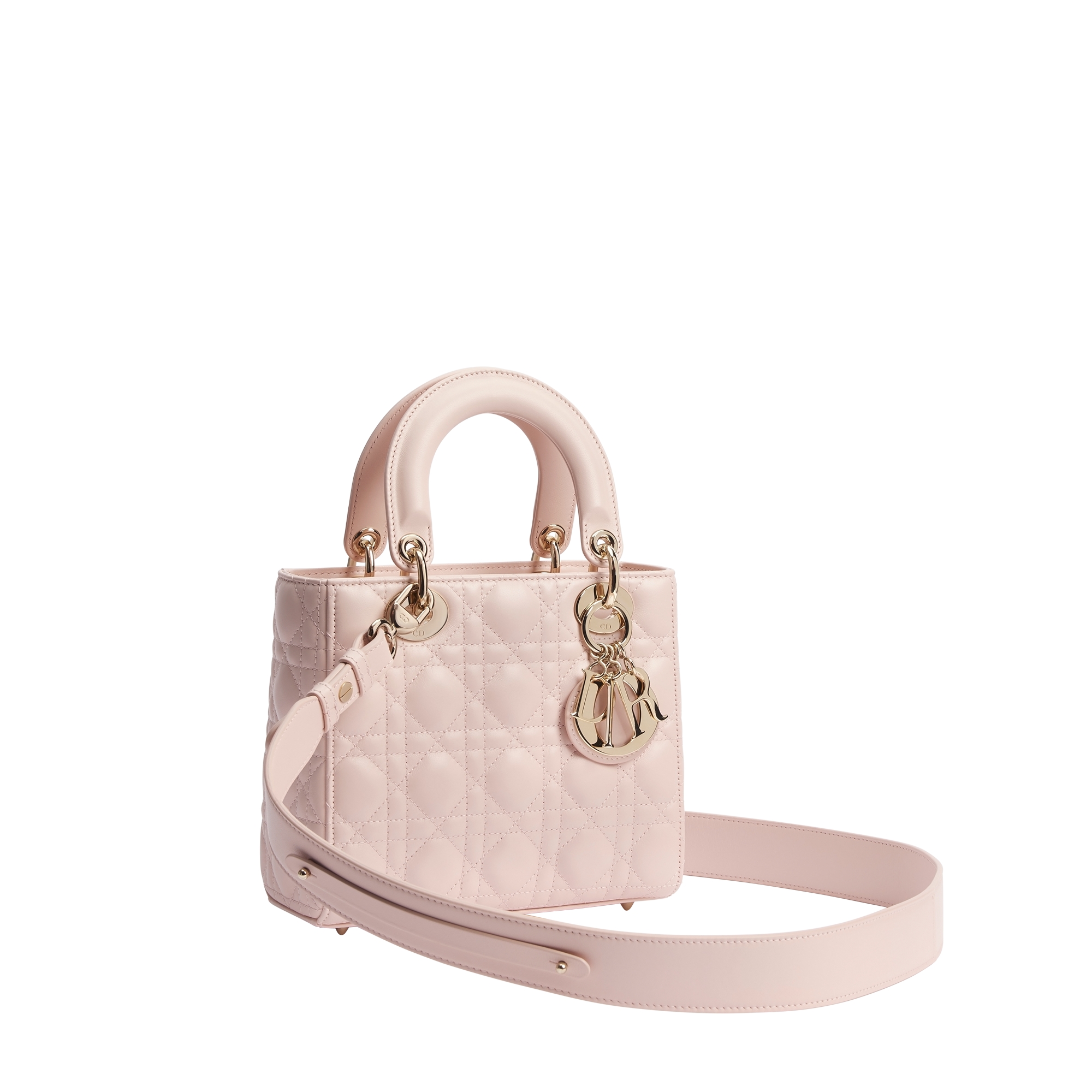 Small Lady Dior My ABCDior Bag Powder Pink Cannage Lambskin E03