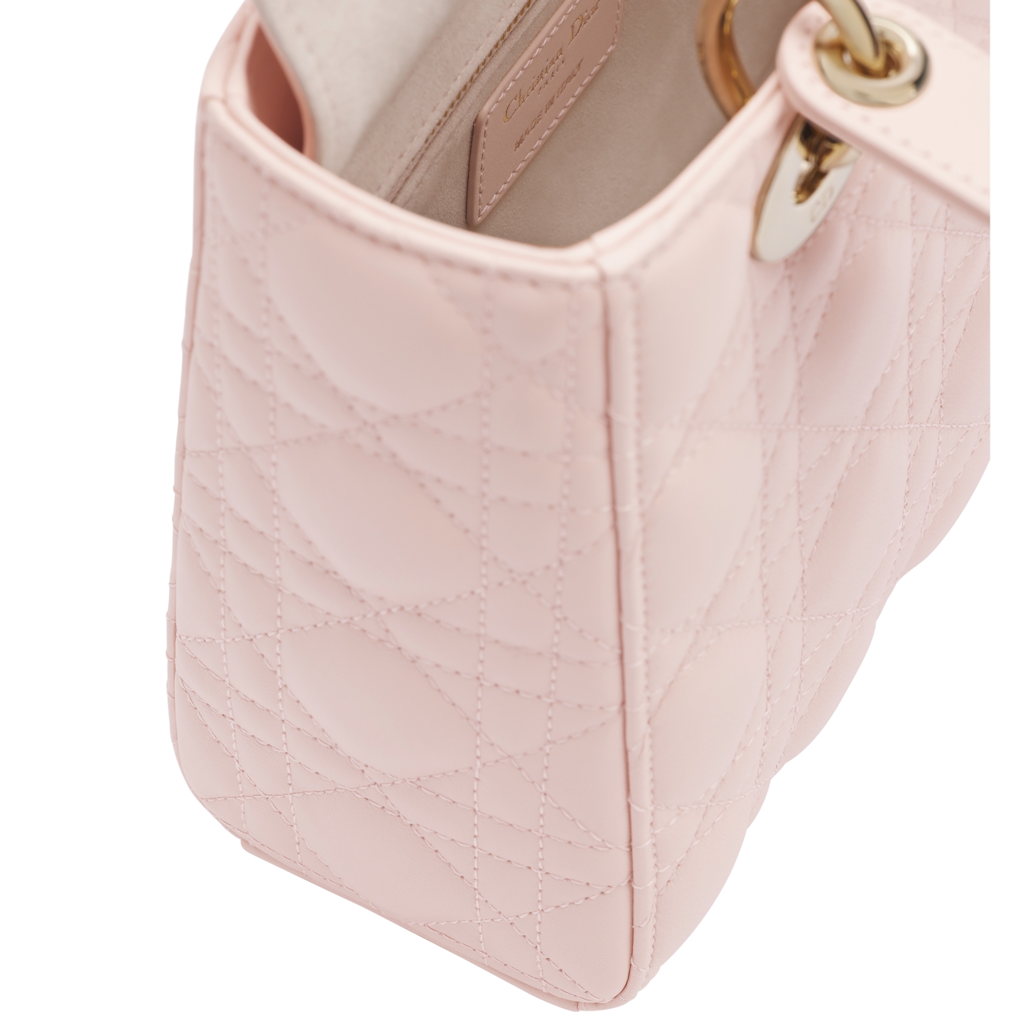 Small Lady Dior My ABCDior Bag Powder Pink Cannage Lambskin E06