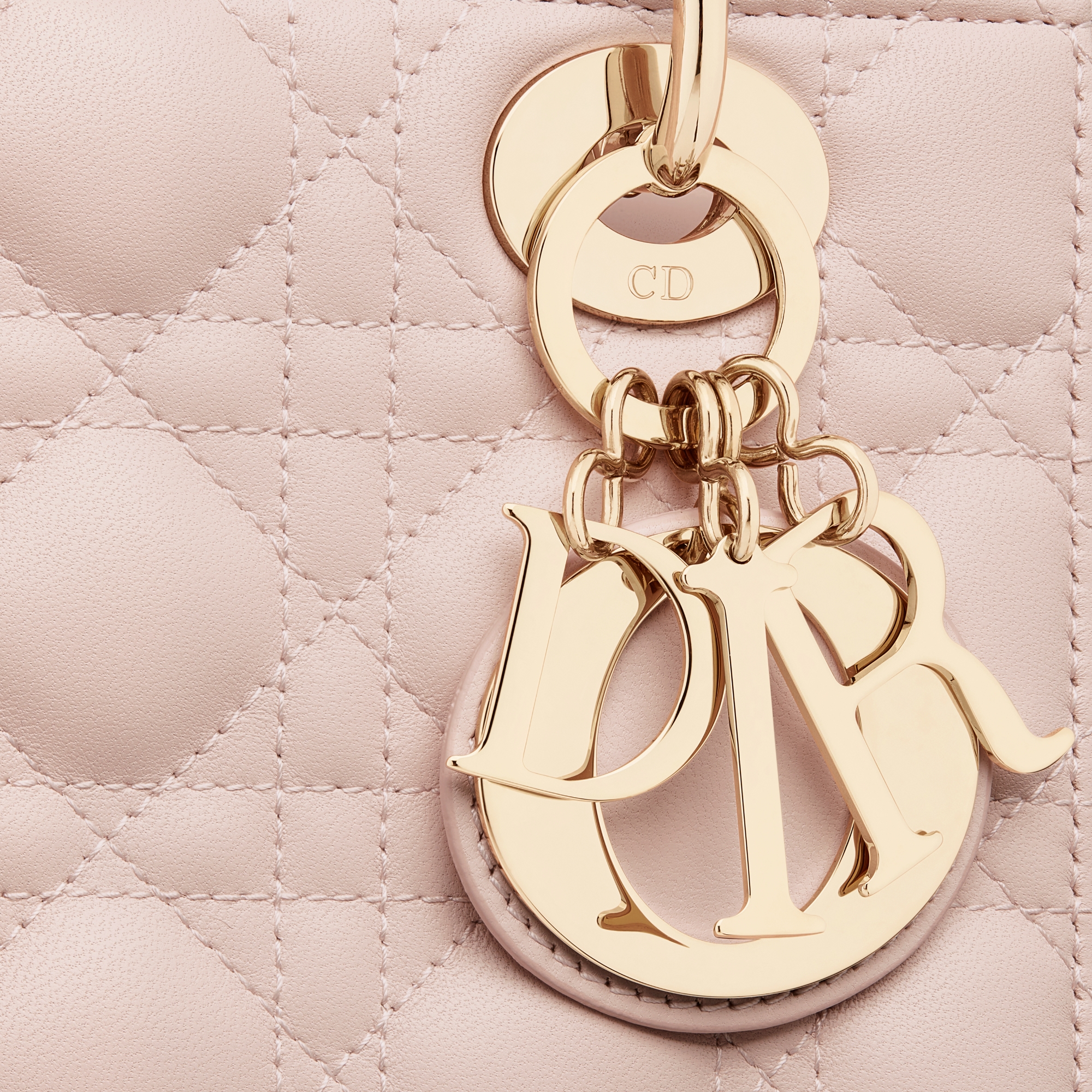 Small Lady Dior My ABCDior Bag Powder Pink Cannage Lambskin E09