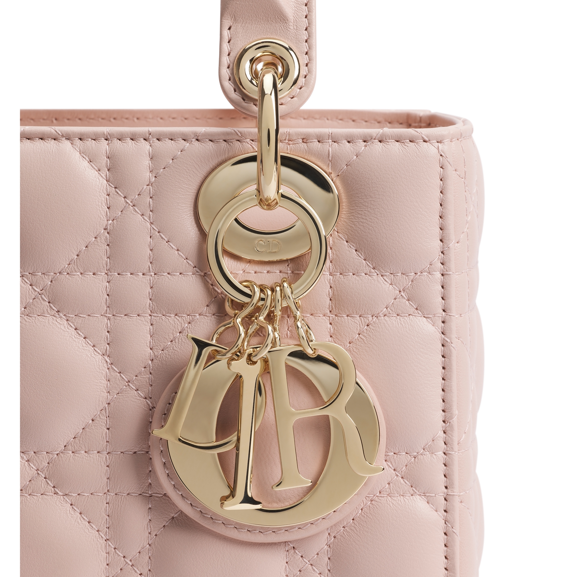 Small Lady Dior My ABCDior Bag Powder Pink Cannage Lambskin E09