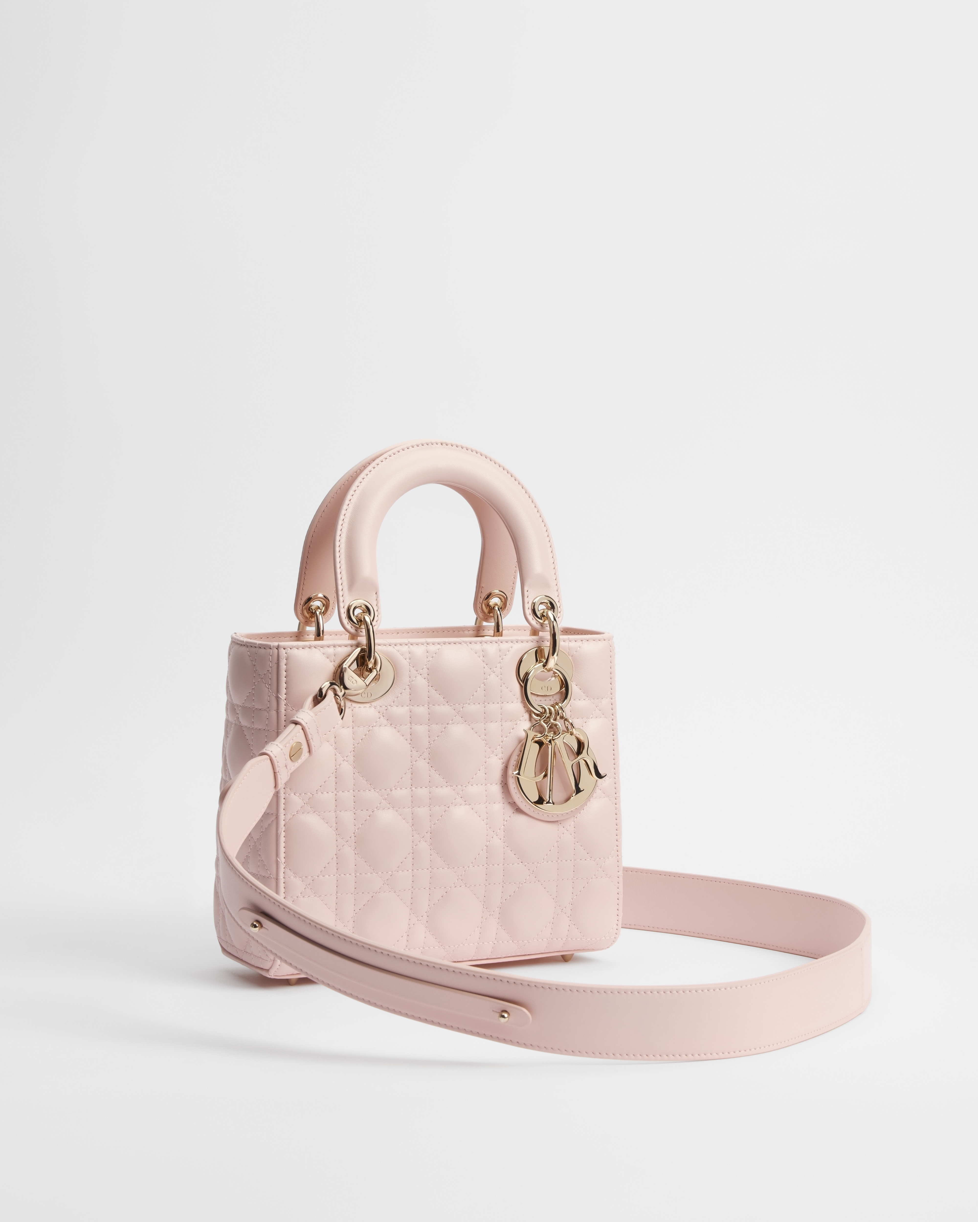 Small Lady Dior My ABCDior Bag Powder Pink Cannage Lambskin E03