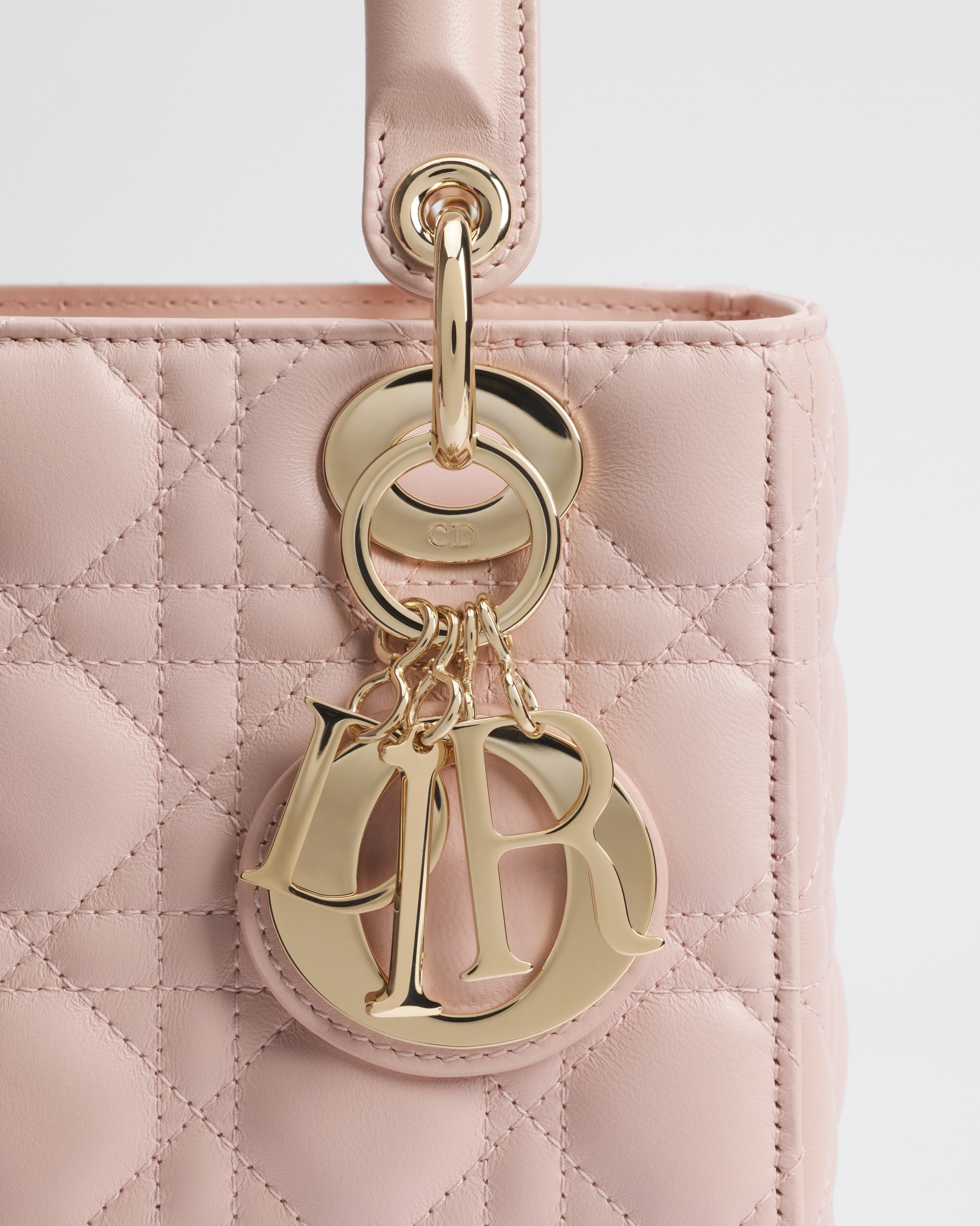 Small Lady Dior My ABCDior Bag Powder Pink Cannage Lambskin E09