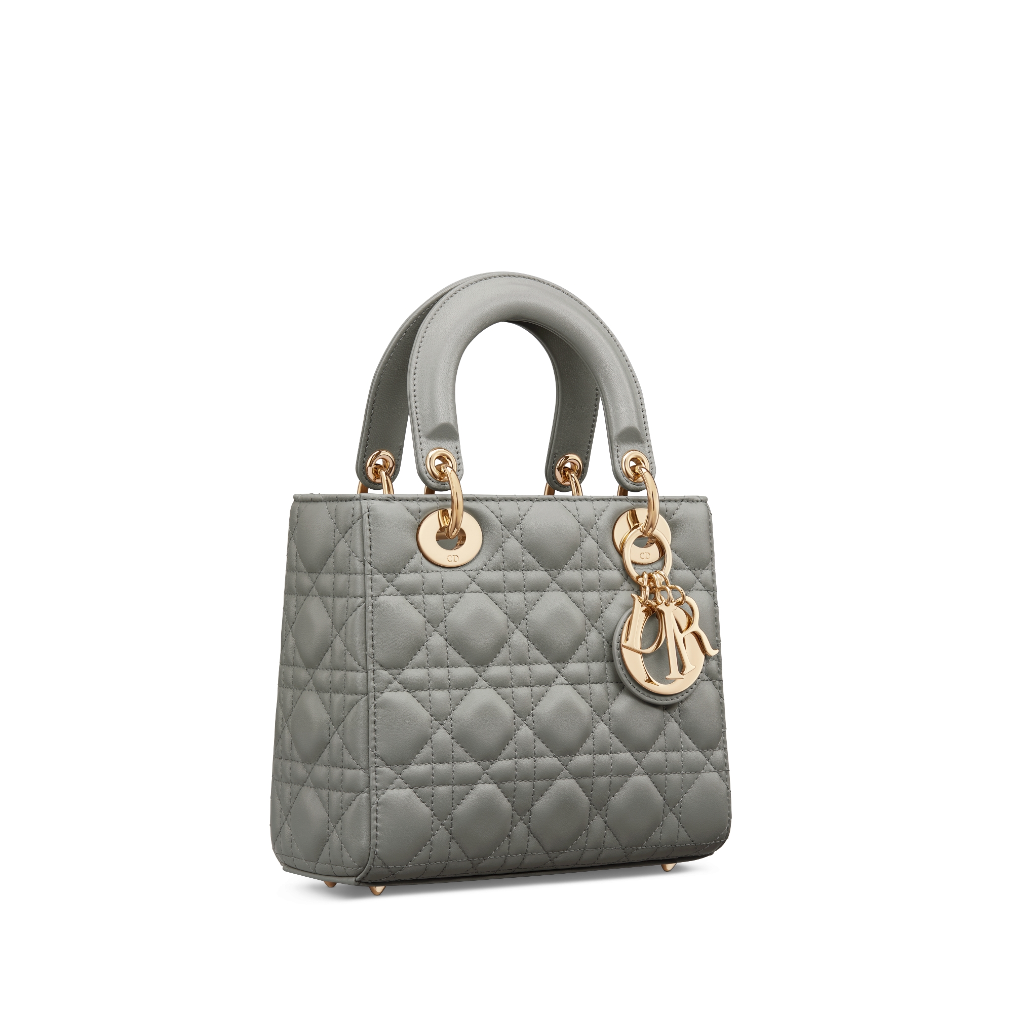 Sac Lady Dior My ABCDior Small Cuir d'agneau Cannage gris Stone E03