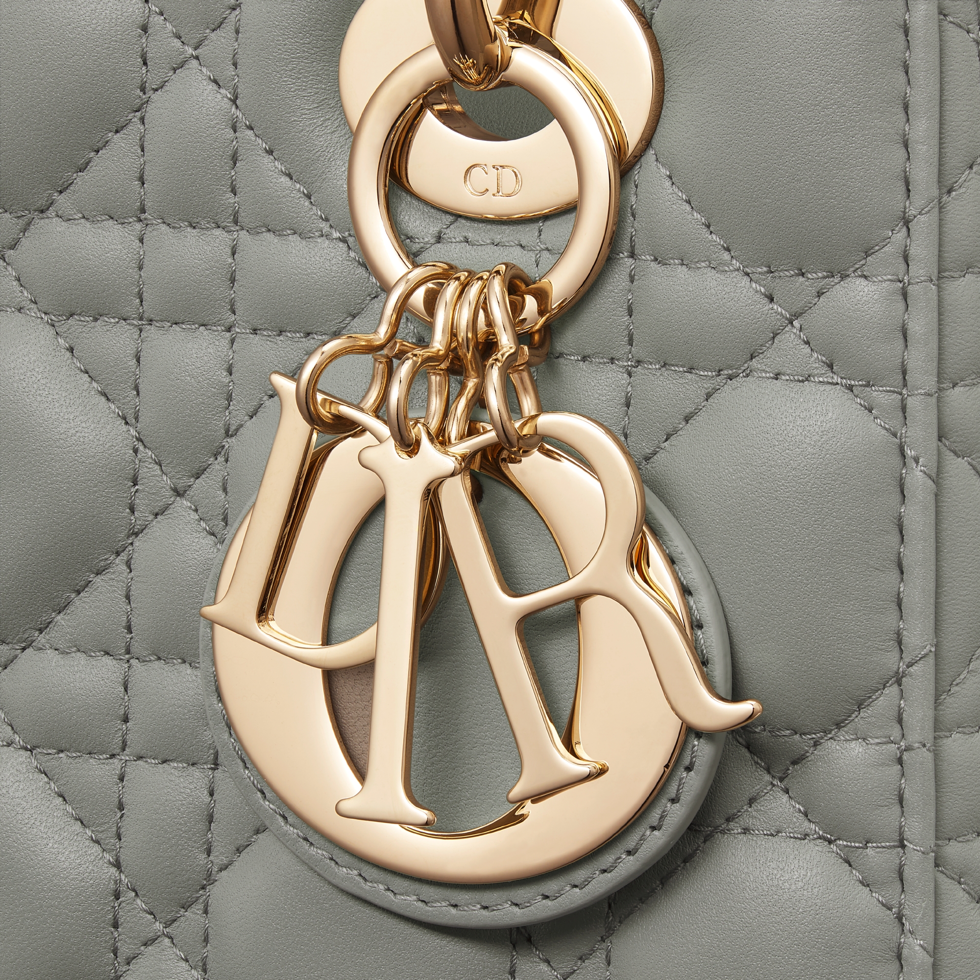 Sac Lady Dior My ABCDior Small Cuir d'agneau Cannage gris Stone E09