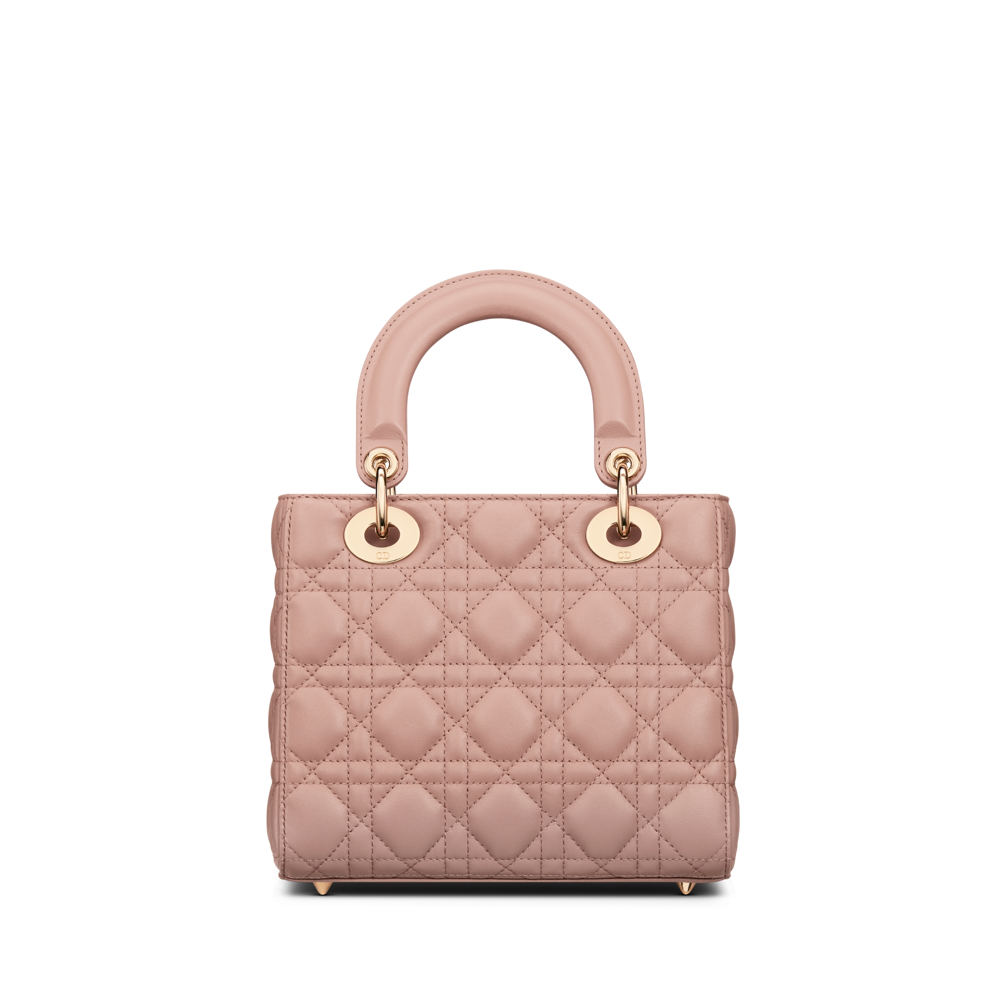 Bolso pequeño Lady Dior My ABCDior Piel de cordero Cannage rosa palo E08