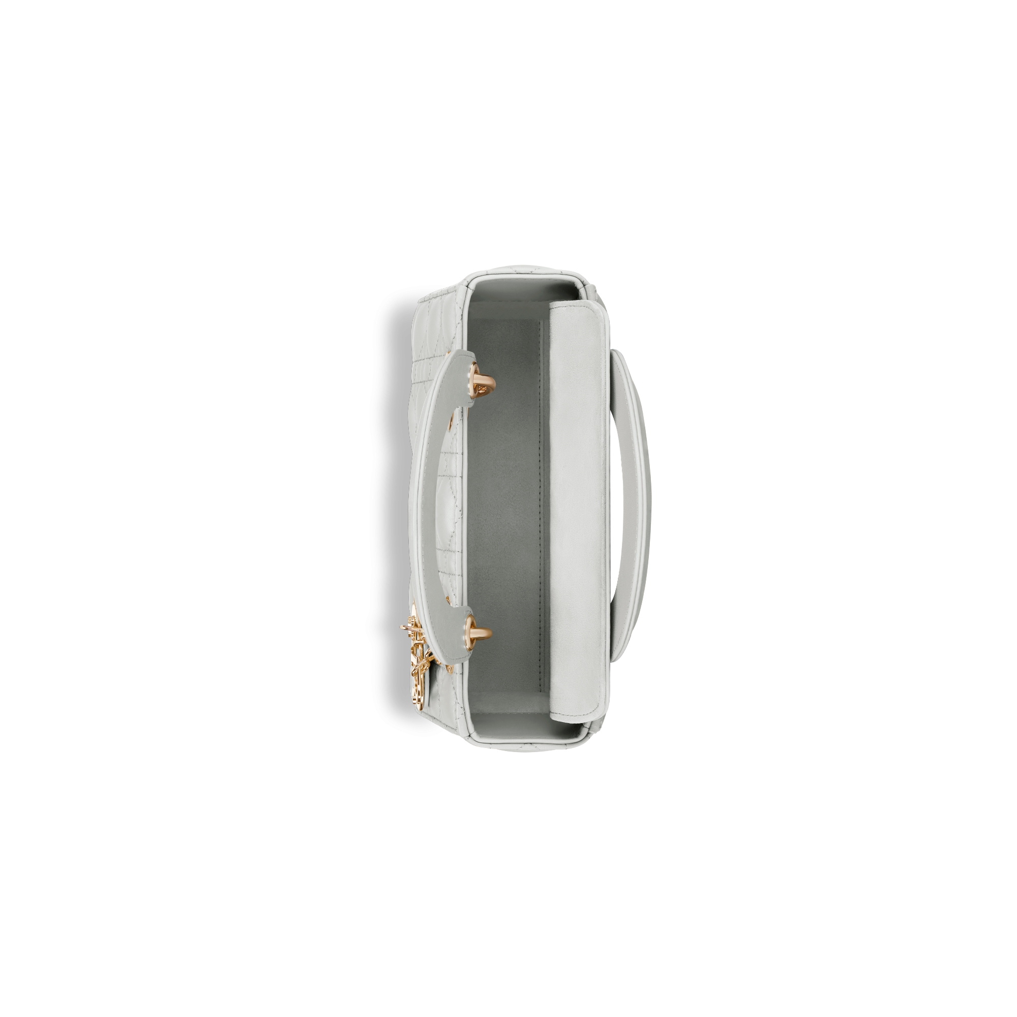 Bolsa Lady Dior My ABCDior pequena Pele de cordeiro Cannage cinza-nuvem E06