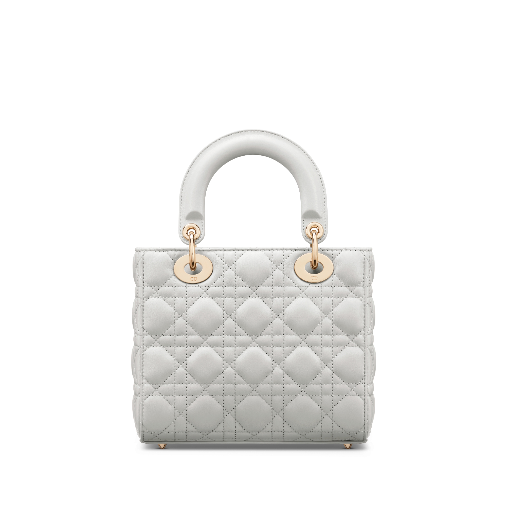 Bolsa Lady Dior My ABCDior pequena Pele de cordeiro Cannage cinza-nuvem E08