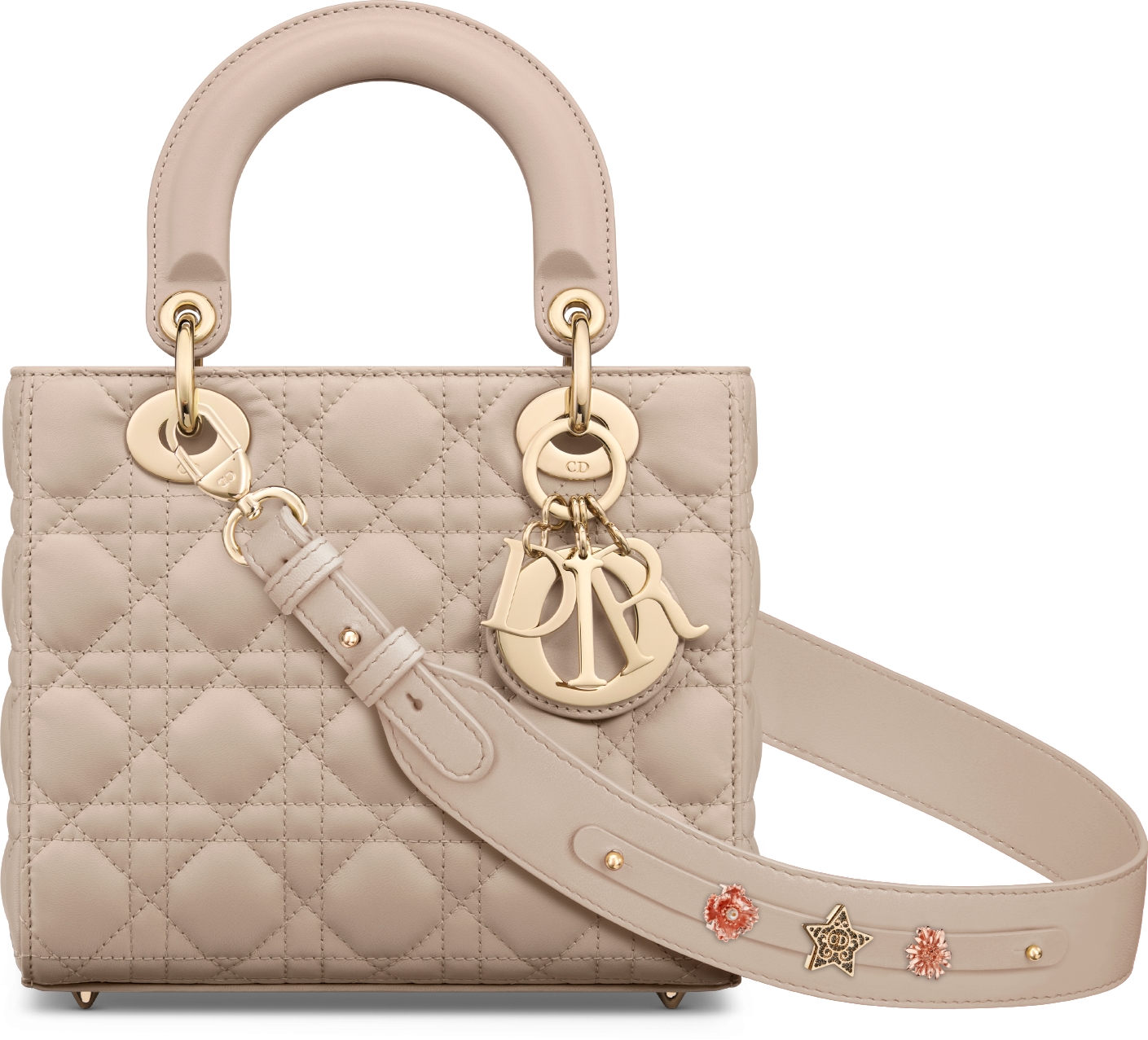 Small Lady Dior My ABCDior Bag Sand-Colored Cannage Lambskin | DIOR