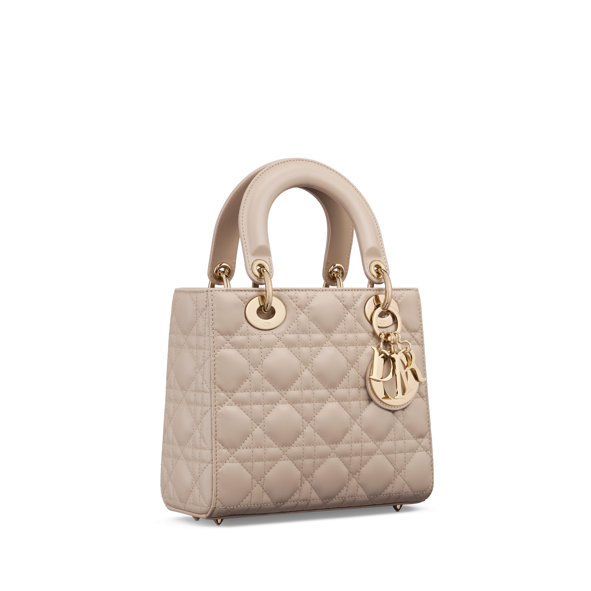 Small Lady Dior My ABCDior Bag Powder Beige Cannage Lambskin | DIOR