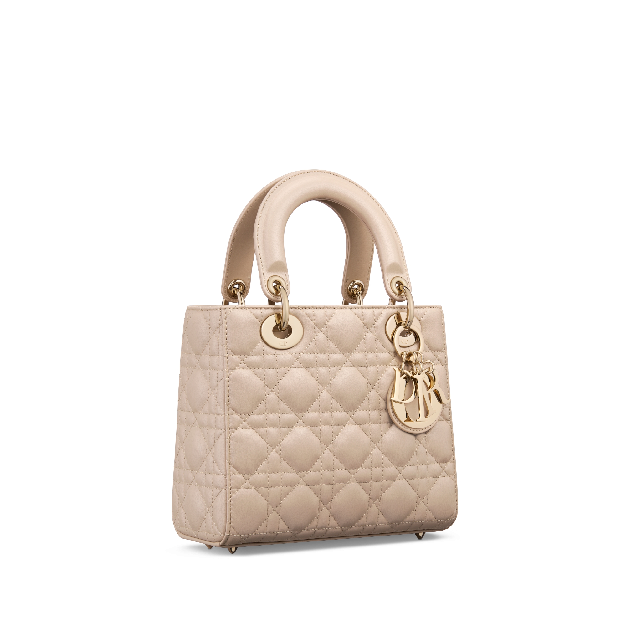 Small Lady Dior My ABCDior Bag Powder Beige Cannage Lambskin E03