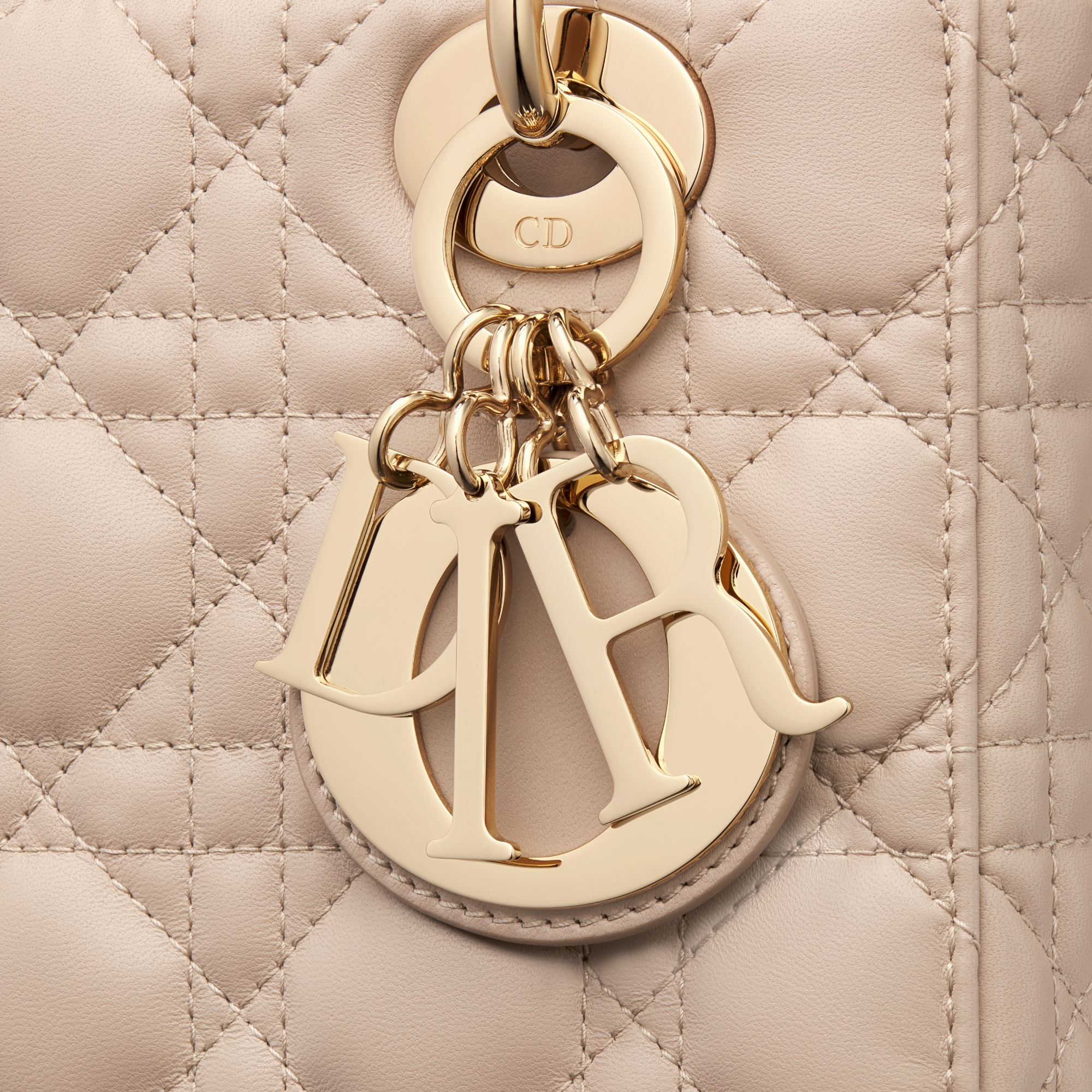 Small Lady Dior My ABCDior Bag Powder Beige Cannage Lambskin E09