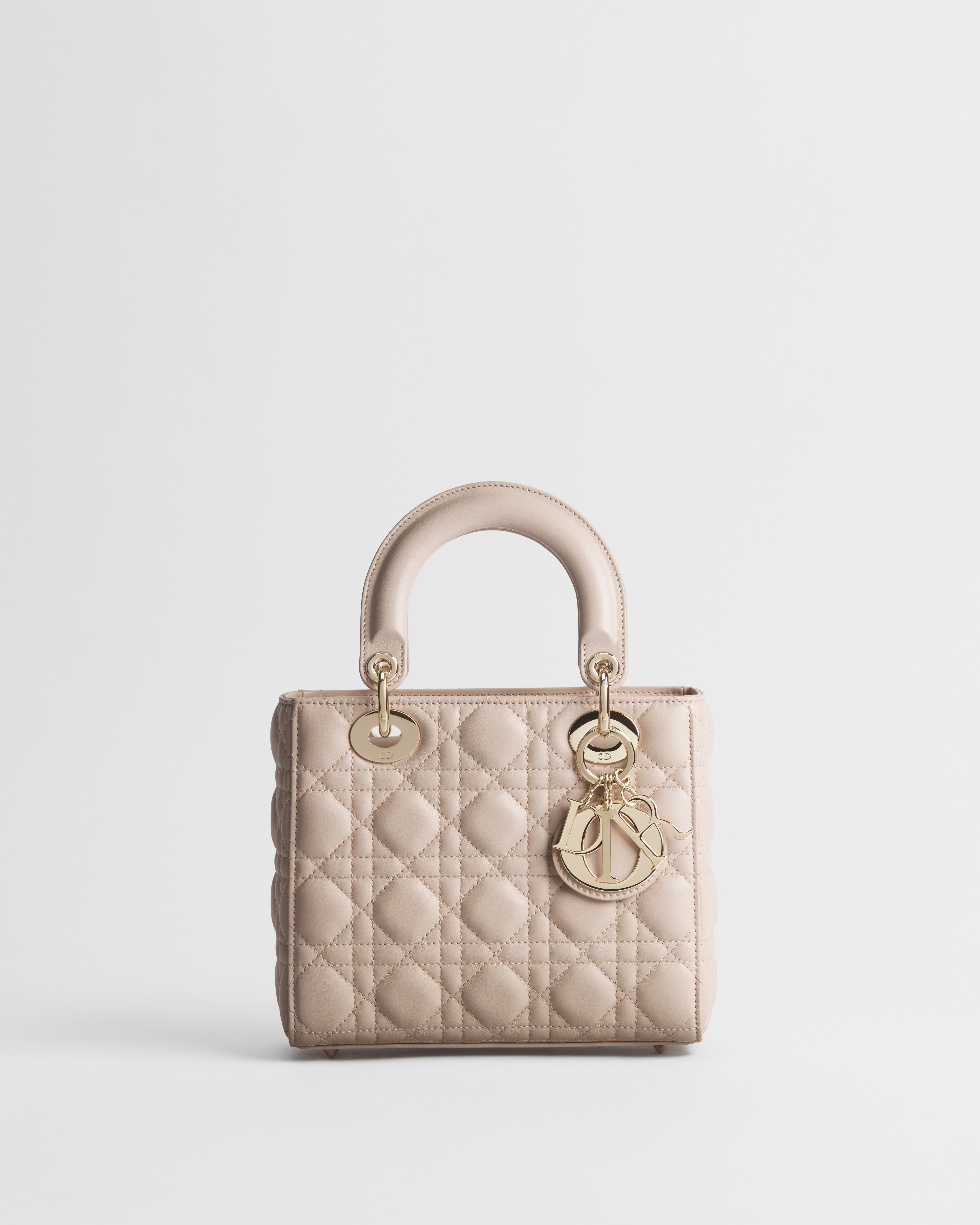 Sac Lady Dior My ABCDior Small Cuir d'agneau Cannage beige poudre E01