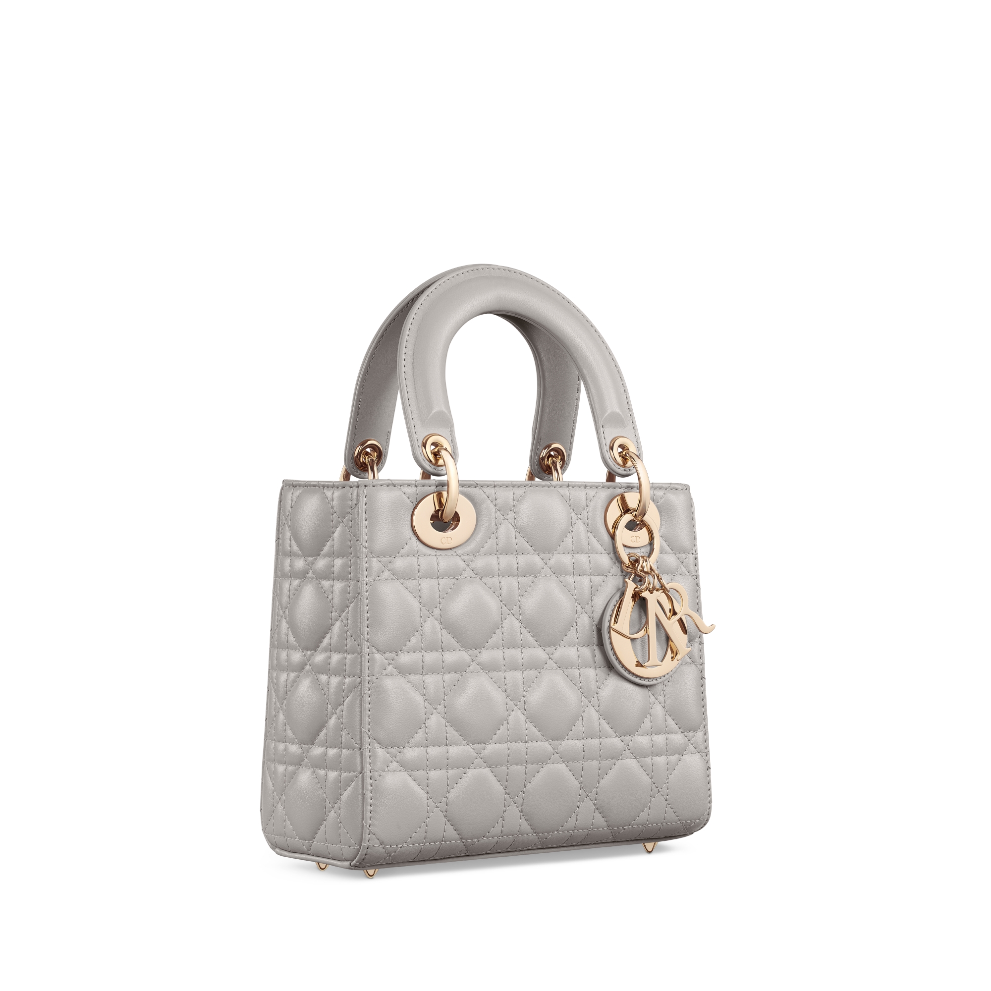 Small Lady Dior My ABCDior Bag Gray Cannage Lambskin E03