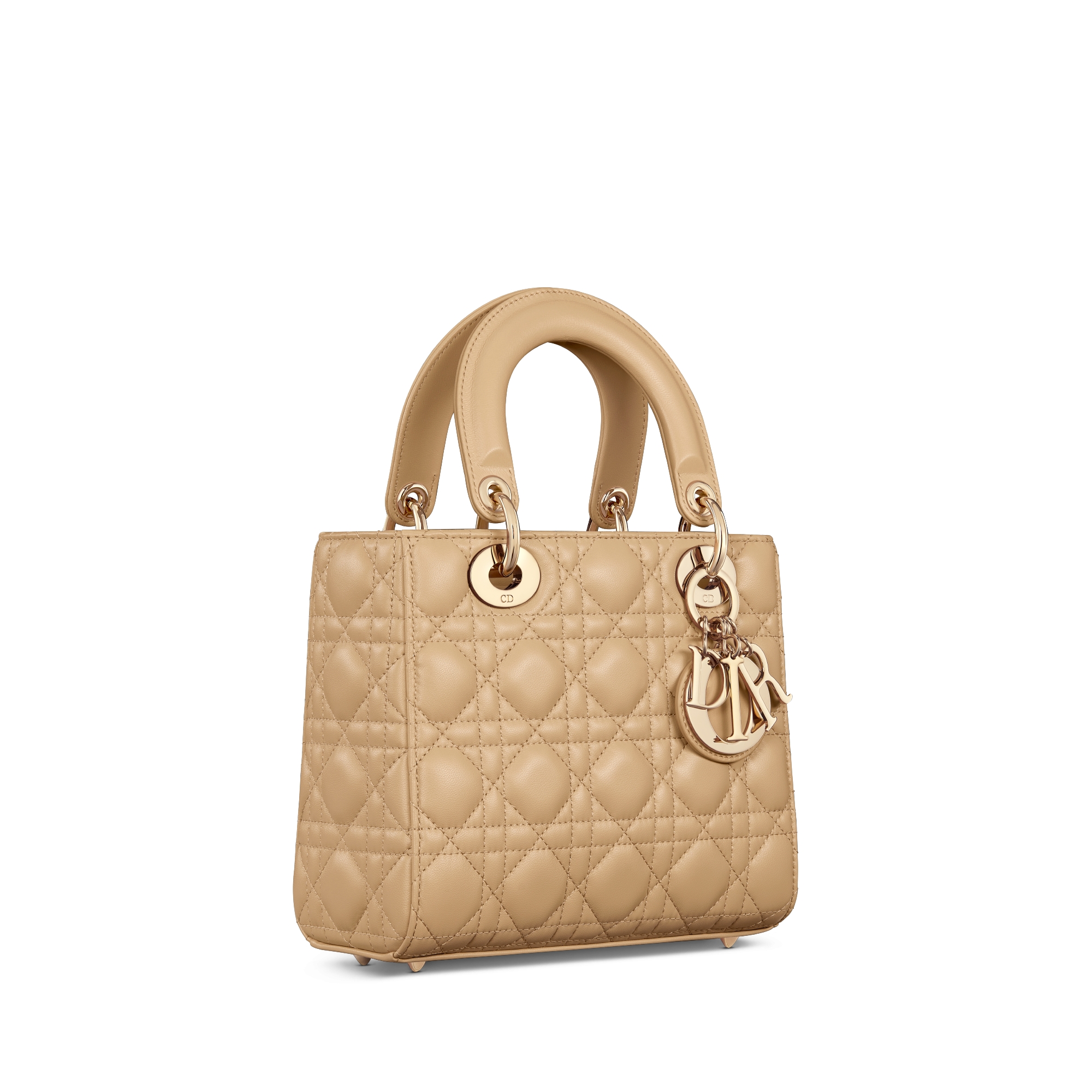 Sac Lady Dior My ABCDior Small Cuir d'agneau Cannage couleur biscuit E03