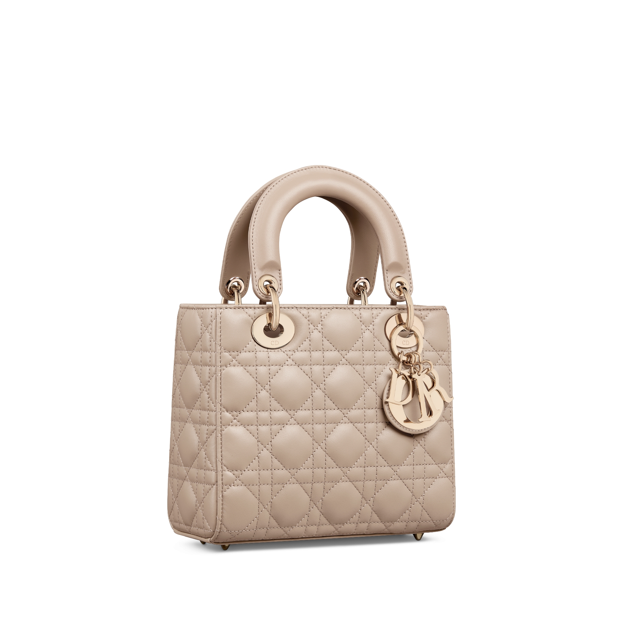 Small Lady Dior My ABCDior Bag Desert Taupe Cannage Lambskin E03