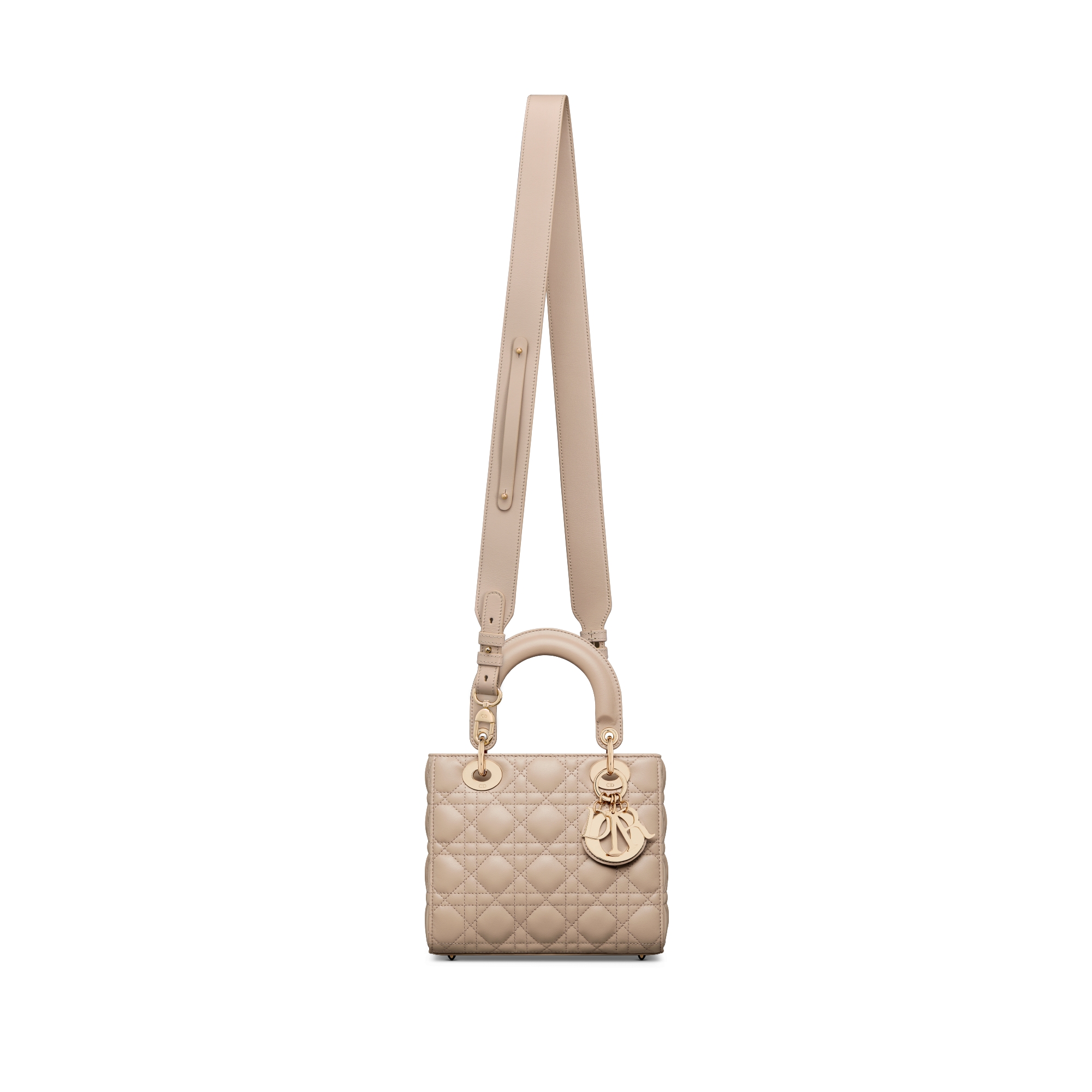 Small Lady Dior My ABCDior Bag Desert Taupe Cannage Lambskin E07