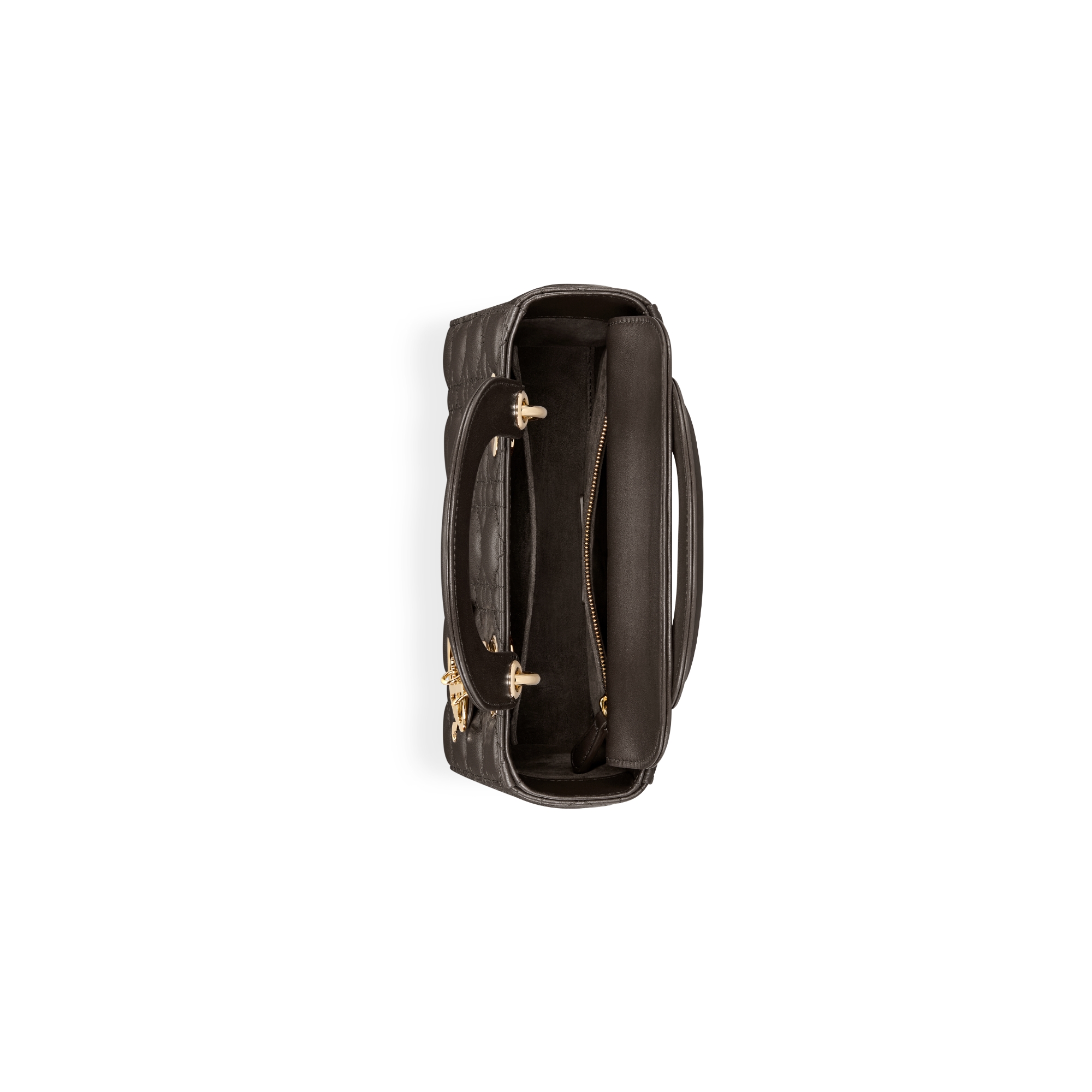 Small Lady Dior My ABCDior Bag Dark Chocolate Brown Cannage Lambskin E06