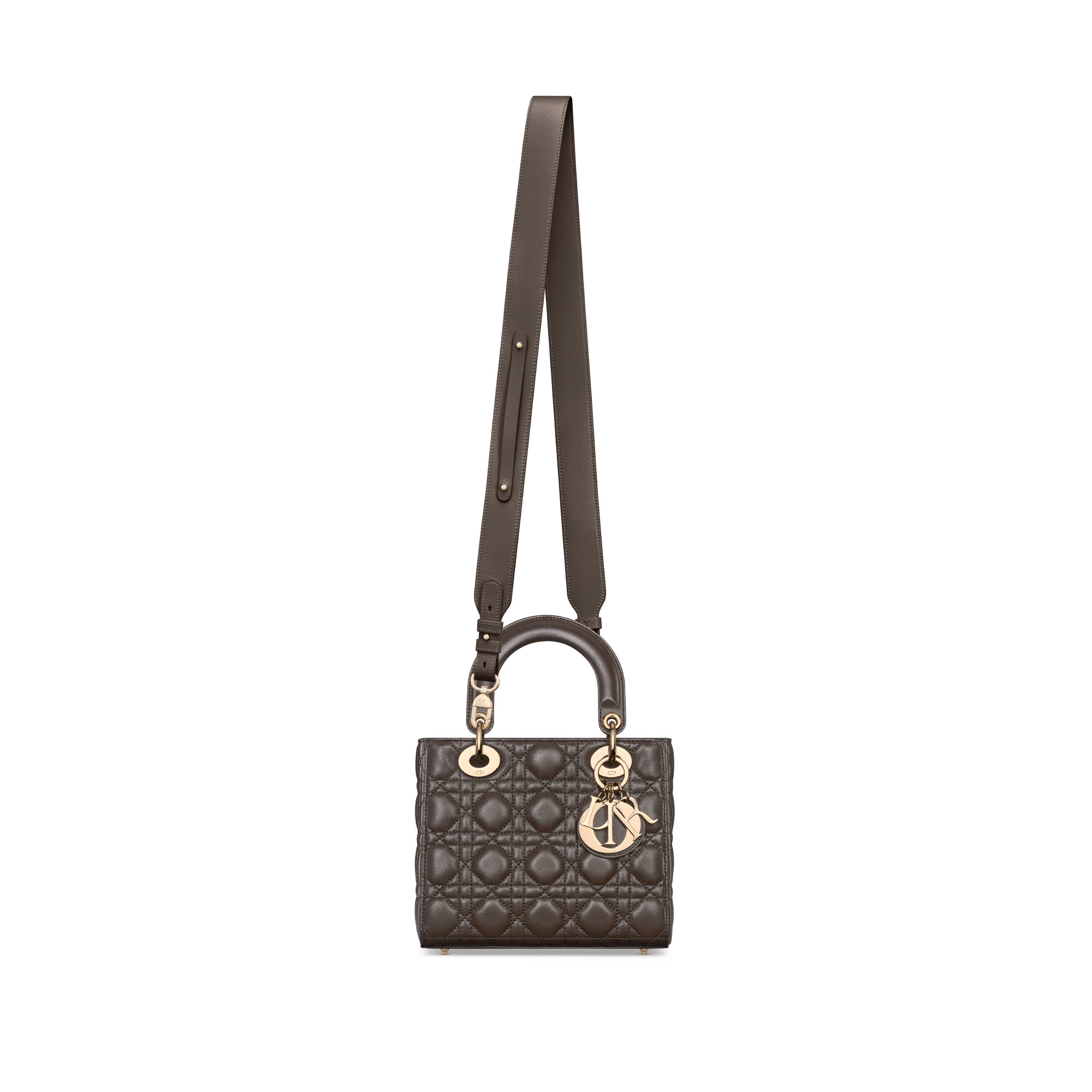 Small Lady Dior My ABCDior Bag Dark Chocolate Brown Cannage Lambskin E07