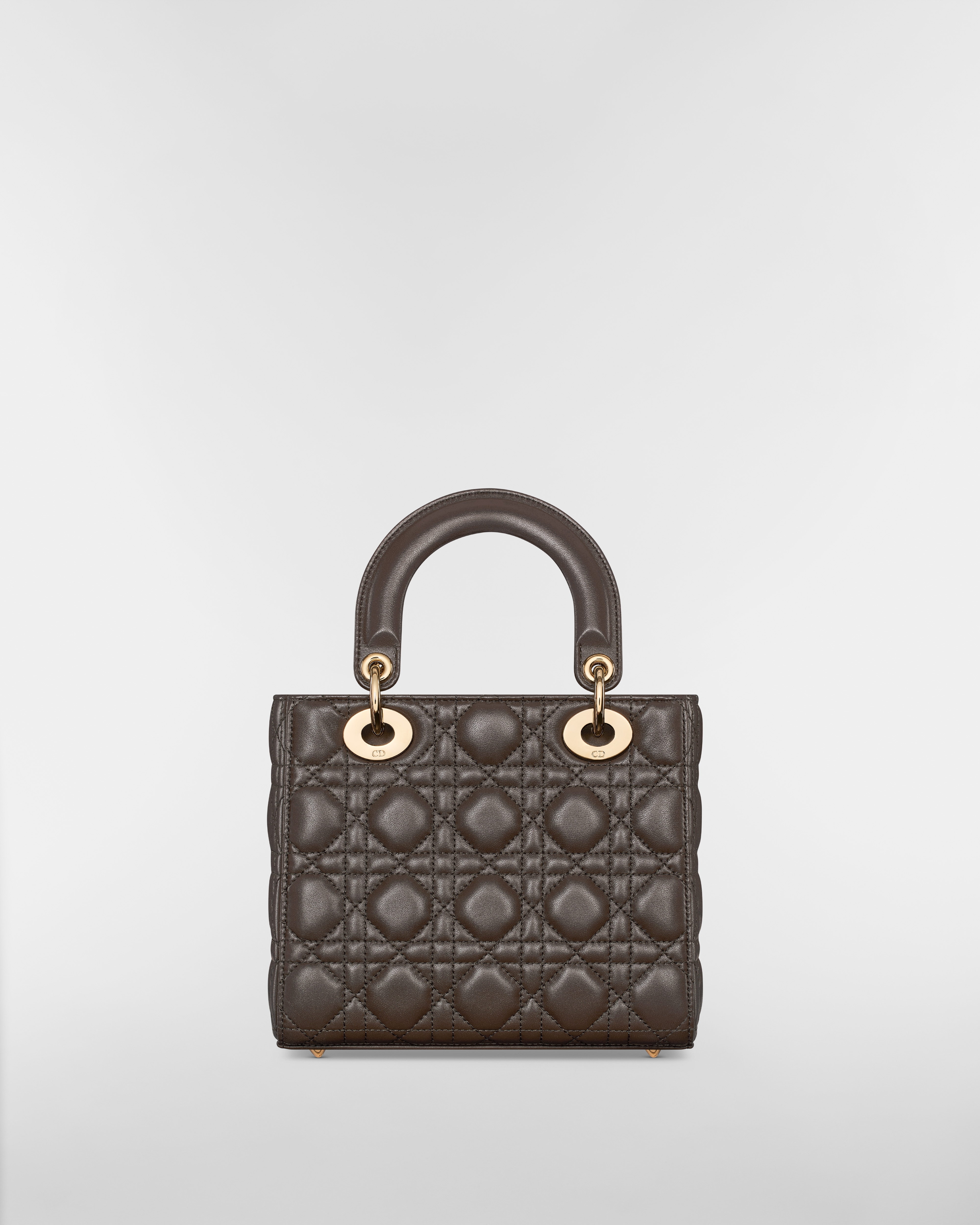 Small Lady Dior My ABCDior Bag Dark Chocolate Brown Cannage Lambskin E08