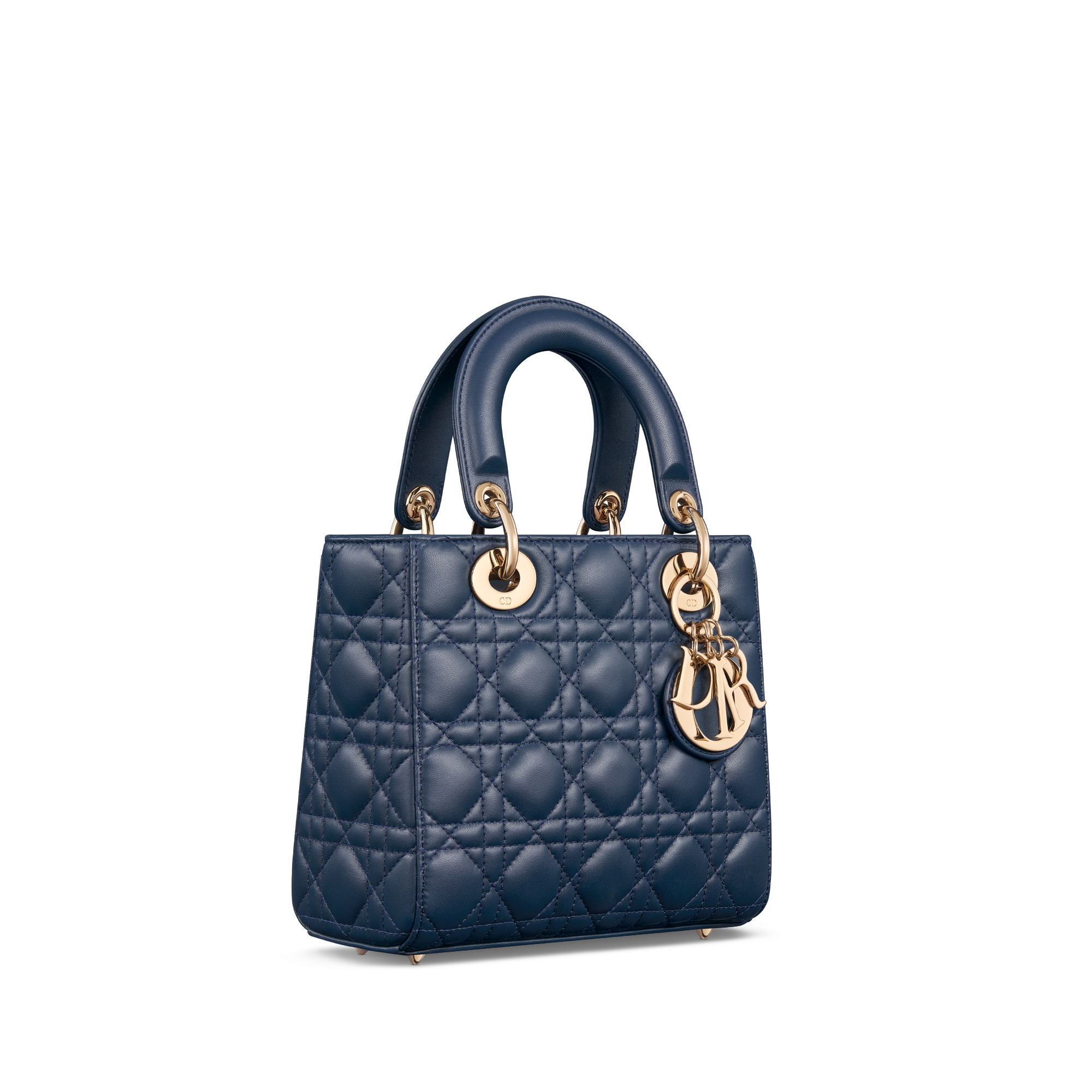 Small Lady Dior My ABCDior Bag Deep Ocean Blue Cannage Lambskin E03