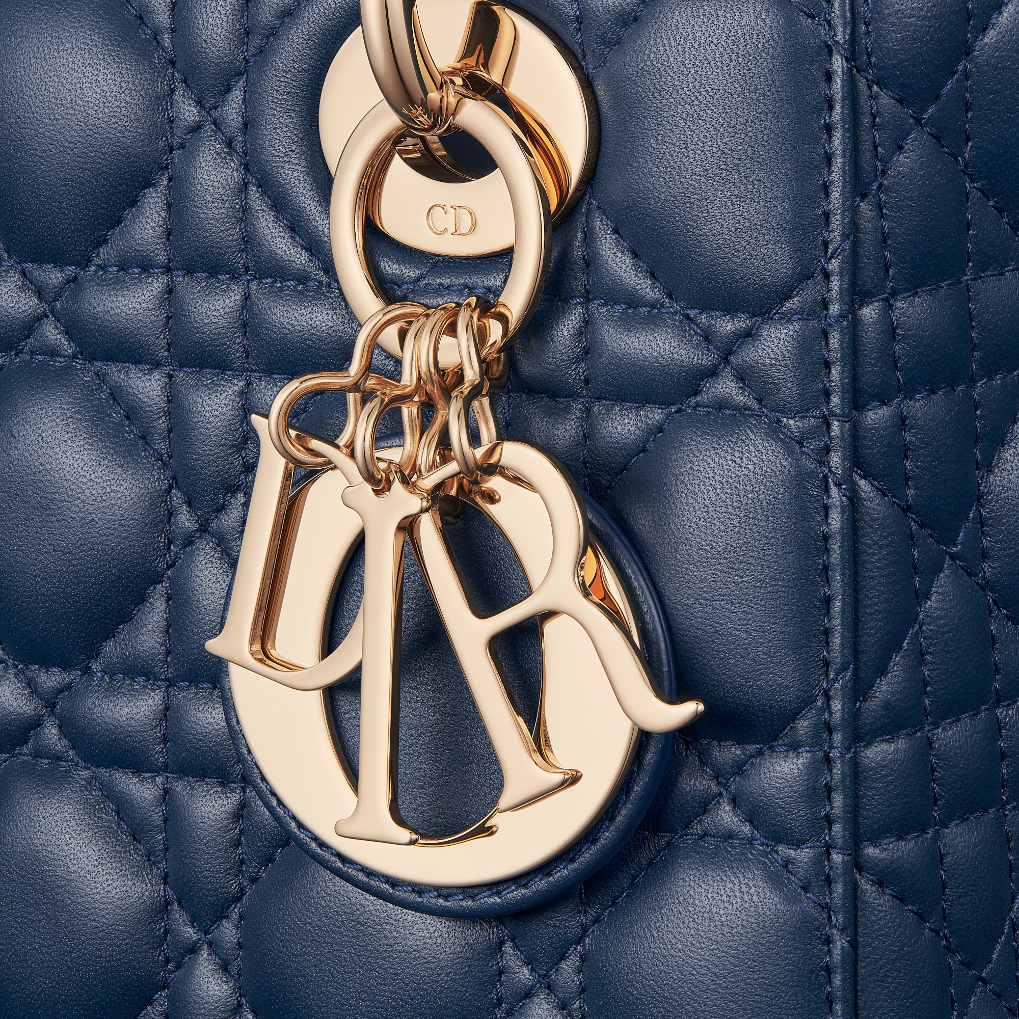 Small Lady Dior My ABCDior Bag Deep Ocean Blue Cannage Lambskin E09