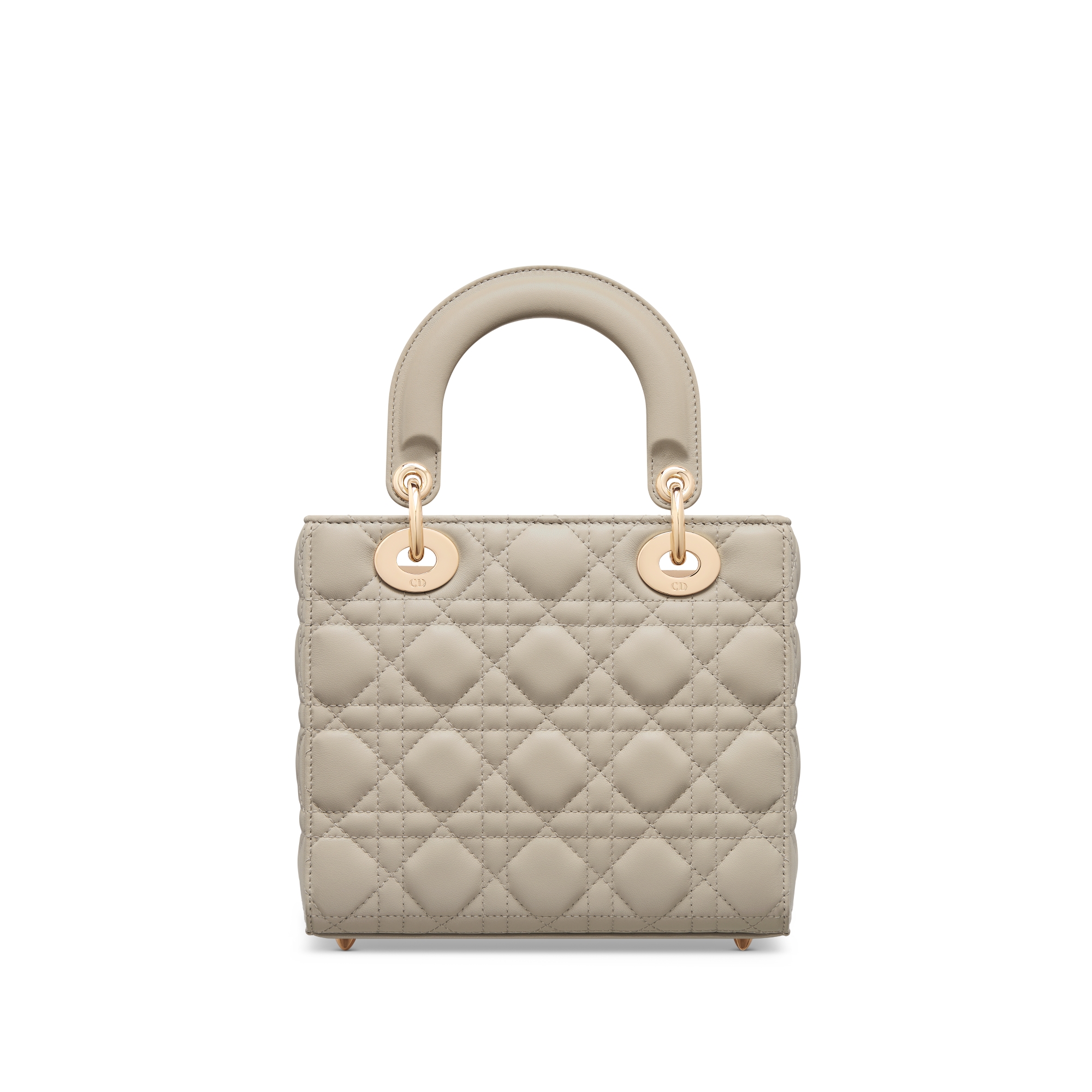 حقيبة Lady Dior My ABCDior بالحجم الصغير جلد الخروف بنمط كاناج بلون بيج الكتان الطبيعي E08