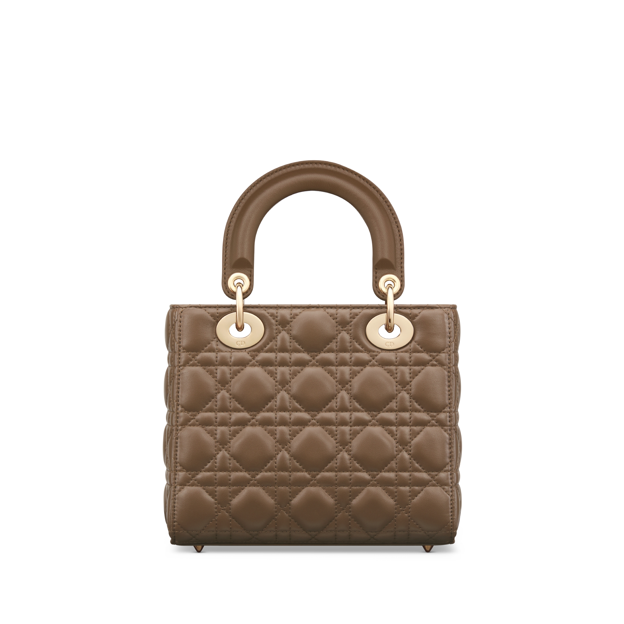 Kleine Lady Dior My ABCDior-tas Tabakbruin lamsleer met Cannage-motief E08
