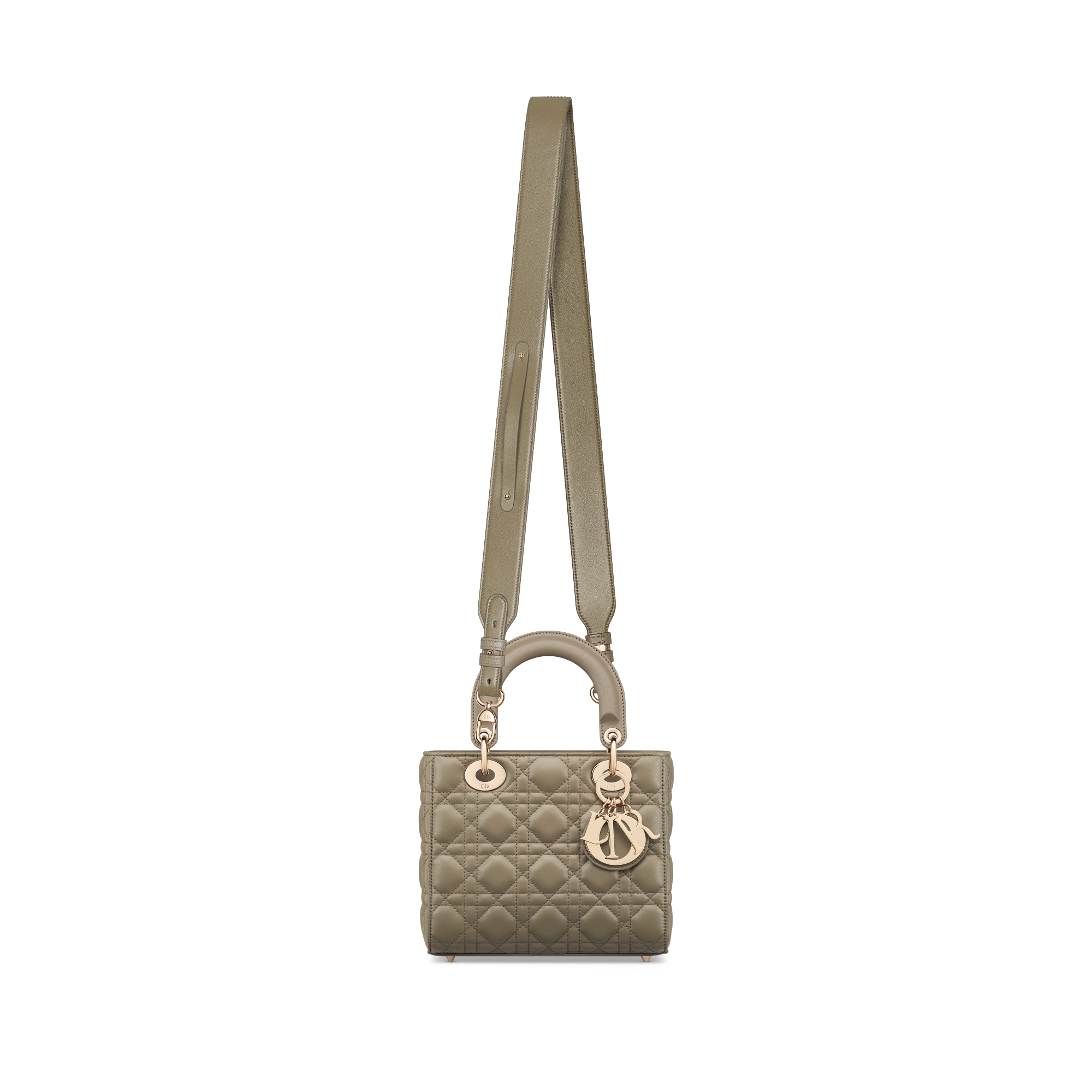 Sac Lady Dior My ABCDior Small Cuir d'agneau Cannage vert argile E07