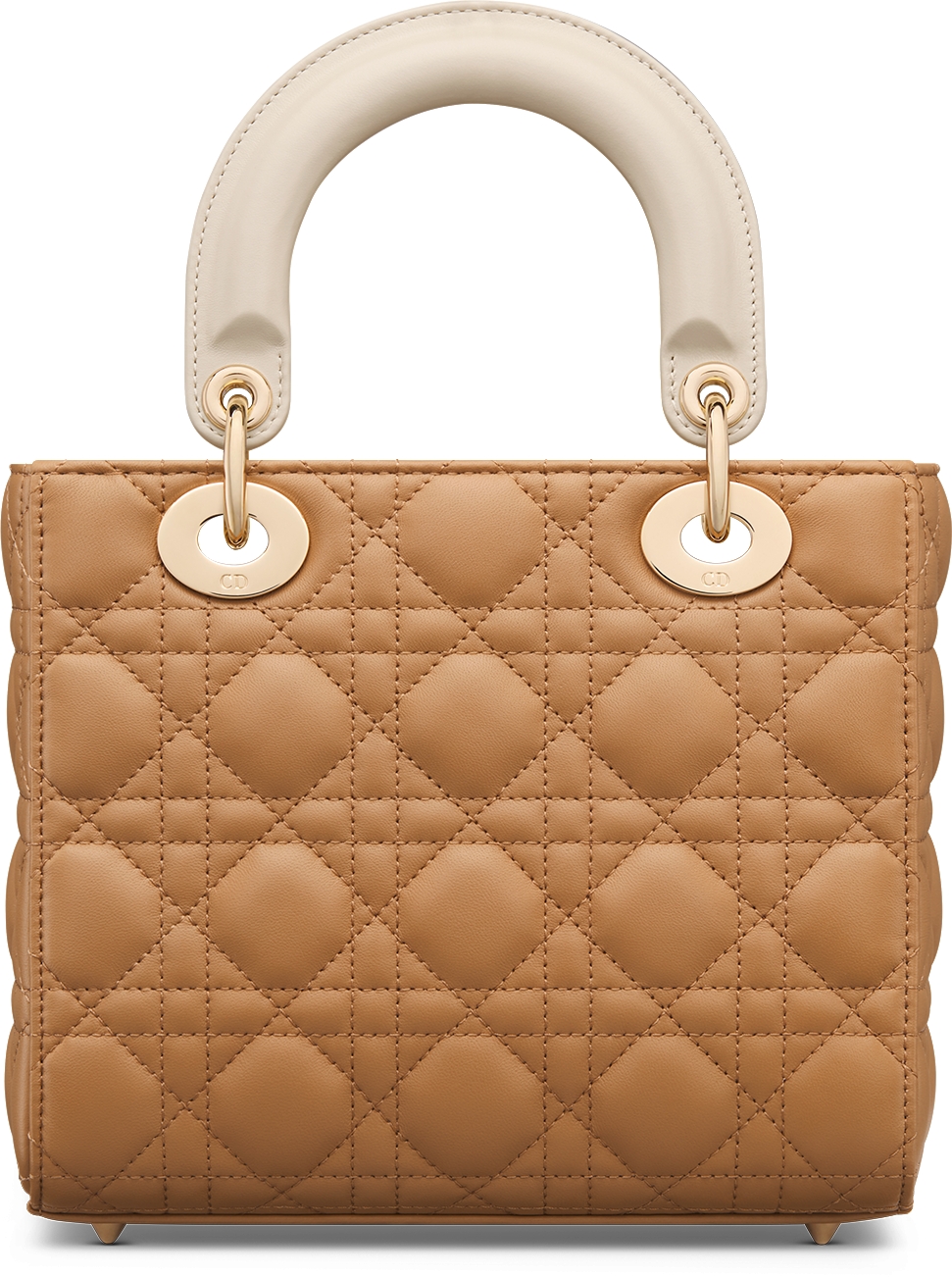 Small Lady Dior My ABCDior Bag Two Tone Medium Tan and Dusty Ivory Cannage Lambskin DIOR