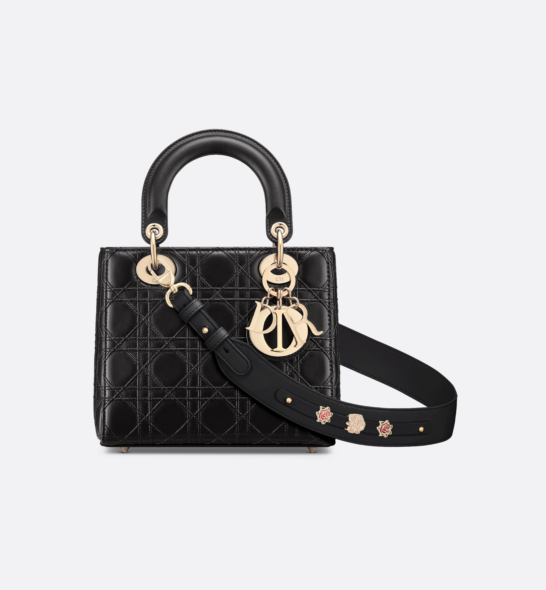 Lady Dior Lotus Wallet Black Calfskin Printed with Lady Dior Lotus Wallet Black Calfskin Printed with