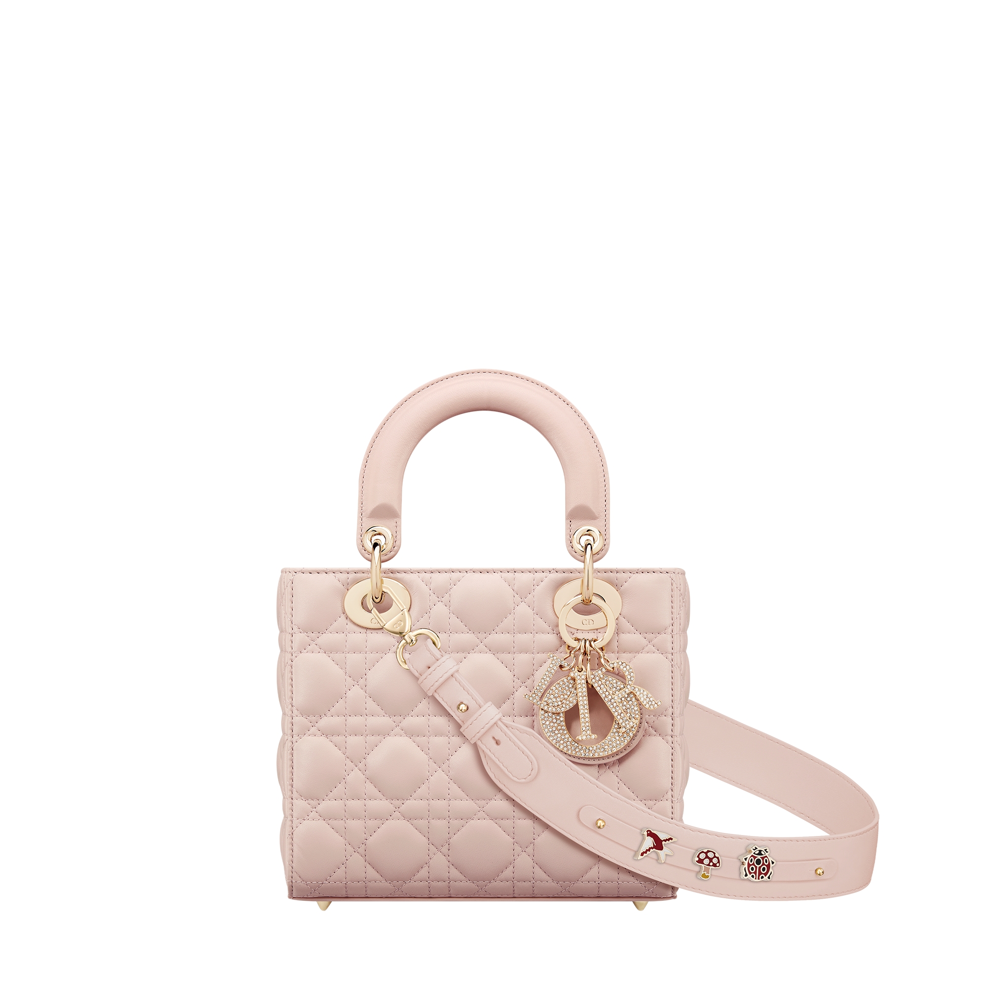  Pelle di agnello Cannage rosa cipria