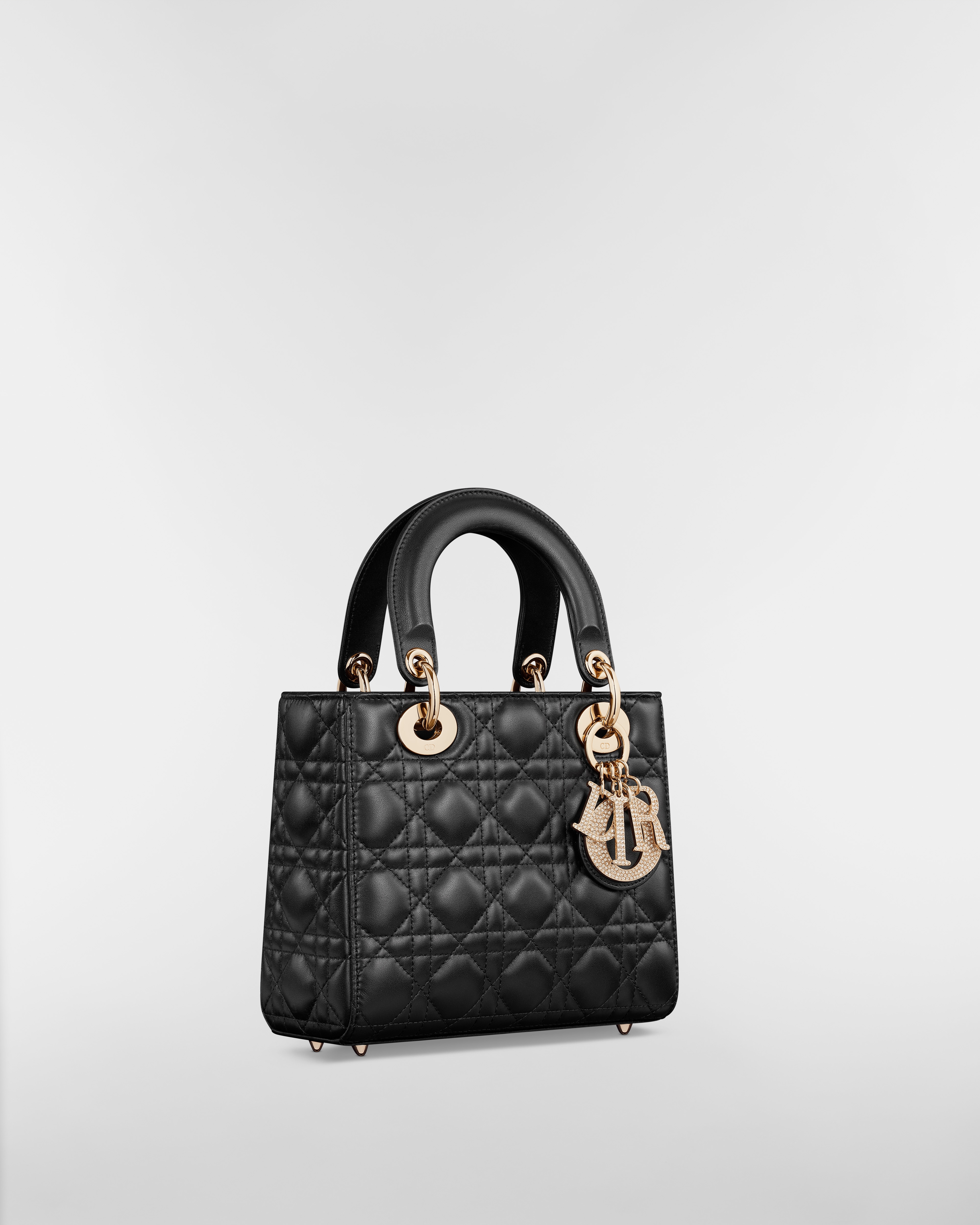 Borsa piccola Lady Dior My ABCDior Pelle di agnello Cannage nera E03
