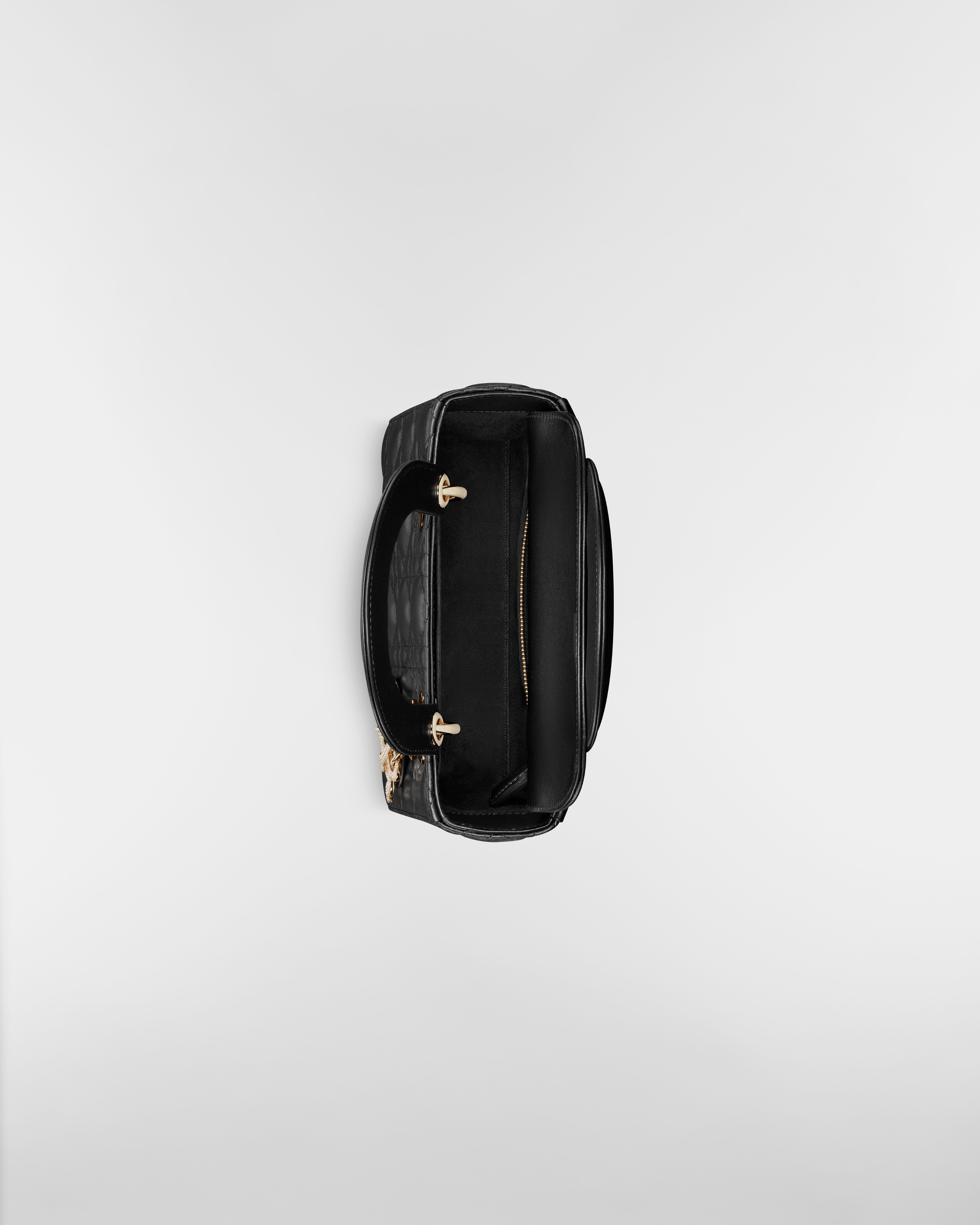 Borsa piccola Lady Dior My ABCDior Pelle di agnello Cannage nera E06