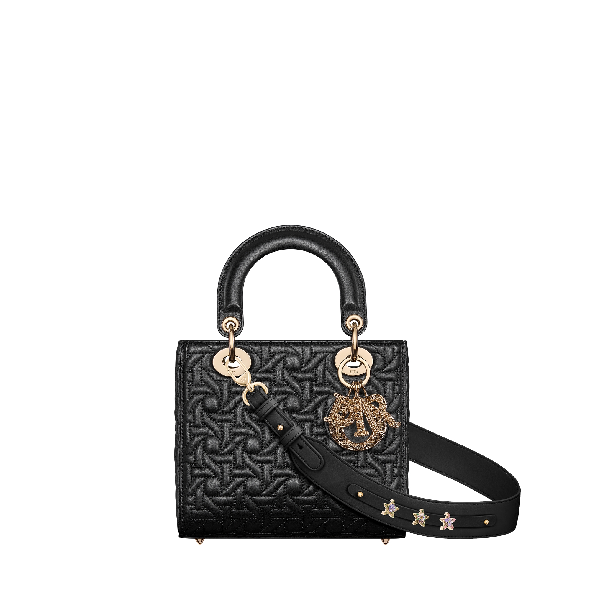 Small Lady Dior My ABCDior Bag Black Graphic Cannage Lambskin | DIOR