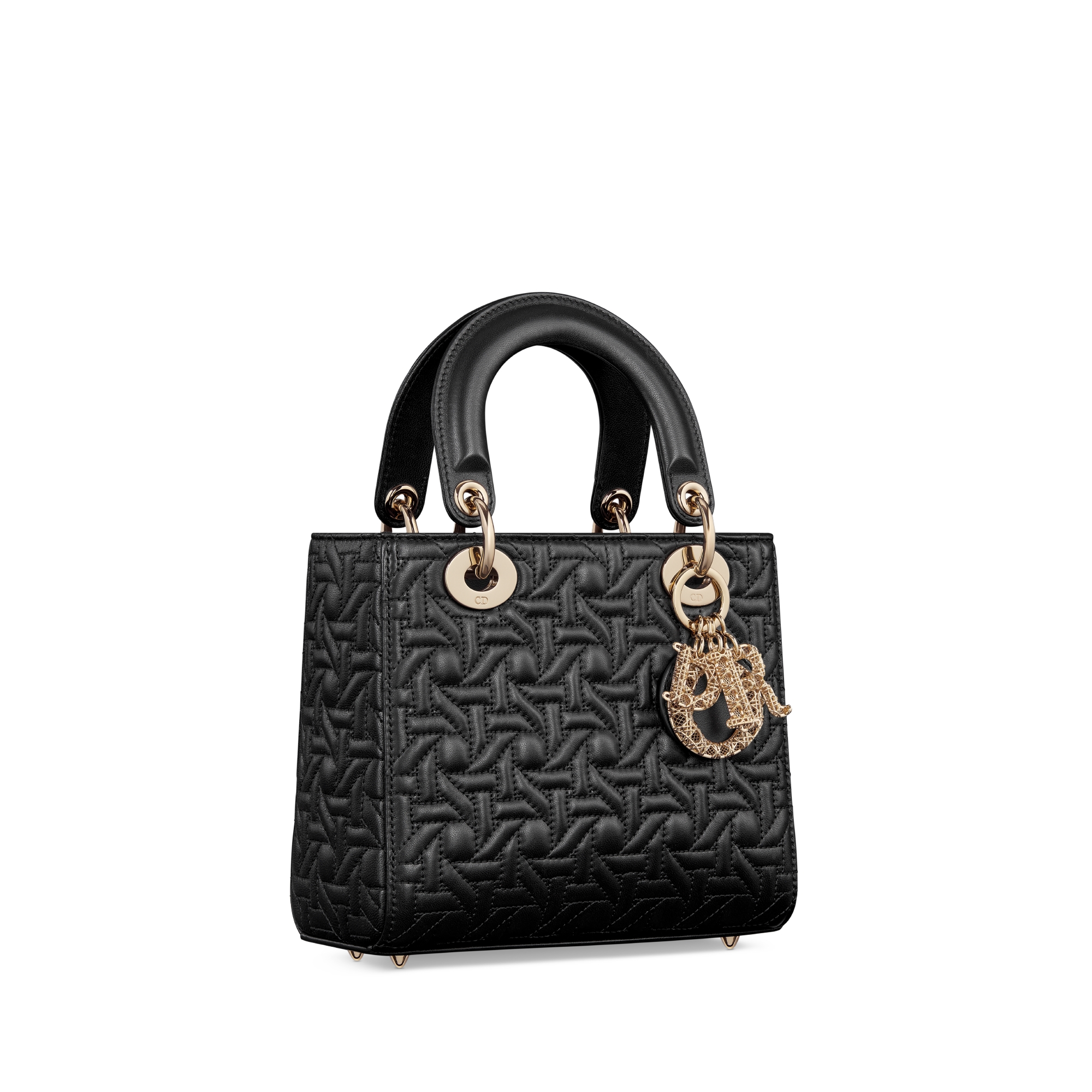 Borsa piccola Lady Dior My ABCDior Pelle di agnello Graphic Cannage nera E03
