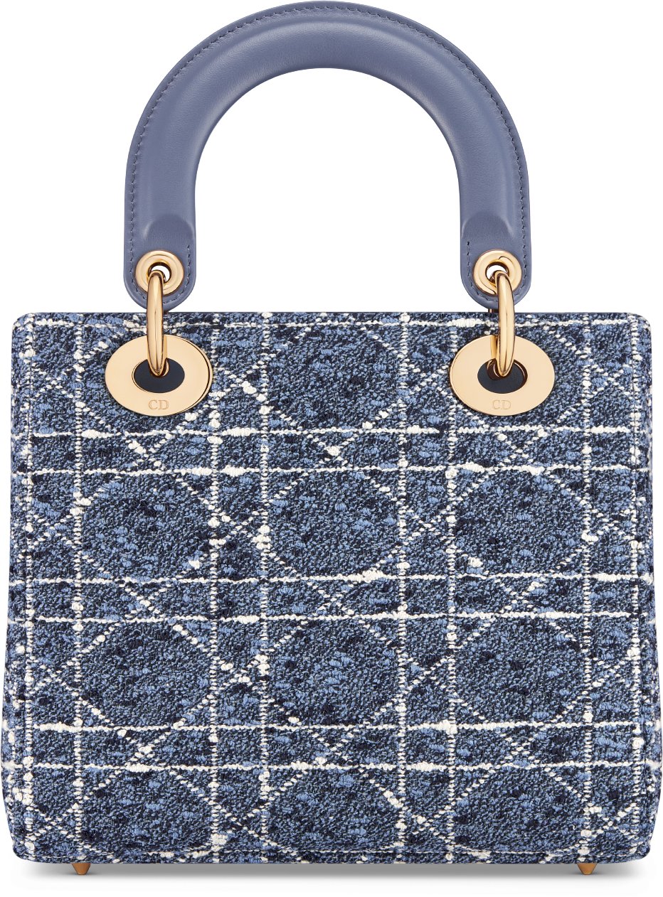Small Lady Dior My ABCDior Bag Denim Blue Cannage Tweed DIOR