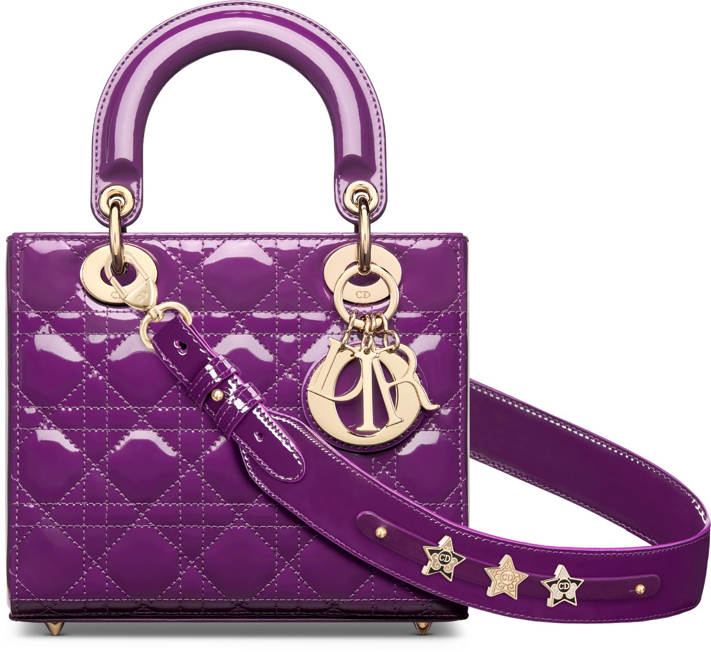 Small Lady Dior My ABCDior Bag Royal Purple Patent Cannage